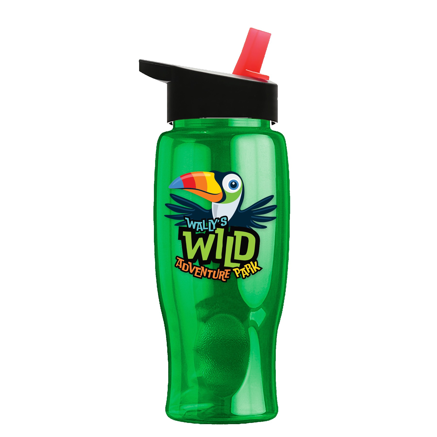 Picture of Garyline® Poly+ Bottle with Flip-Straw Lid - 27 oz.