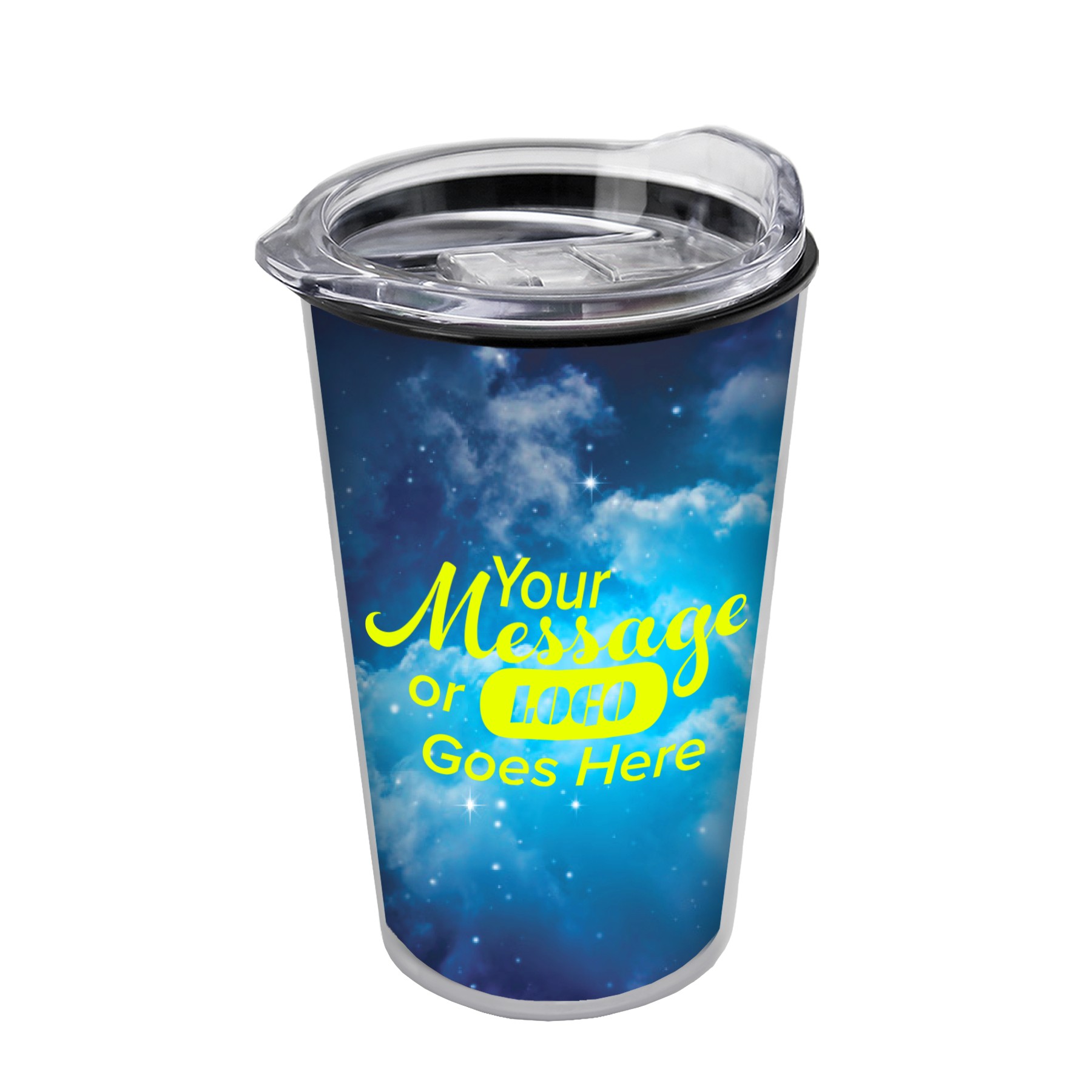 Picture of Garyline® Transparent Tumbler with Slider Lid and Full-Color Paper Insert - 14 oz.