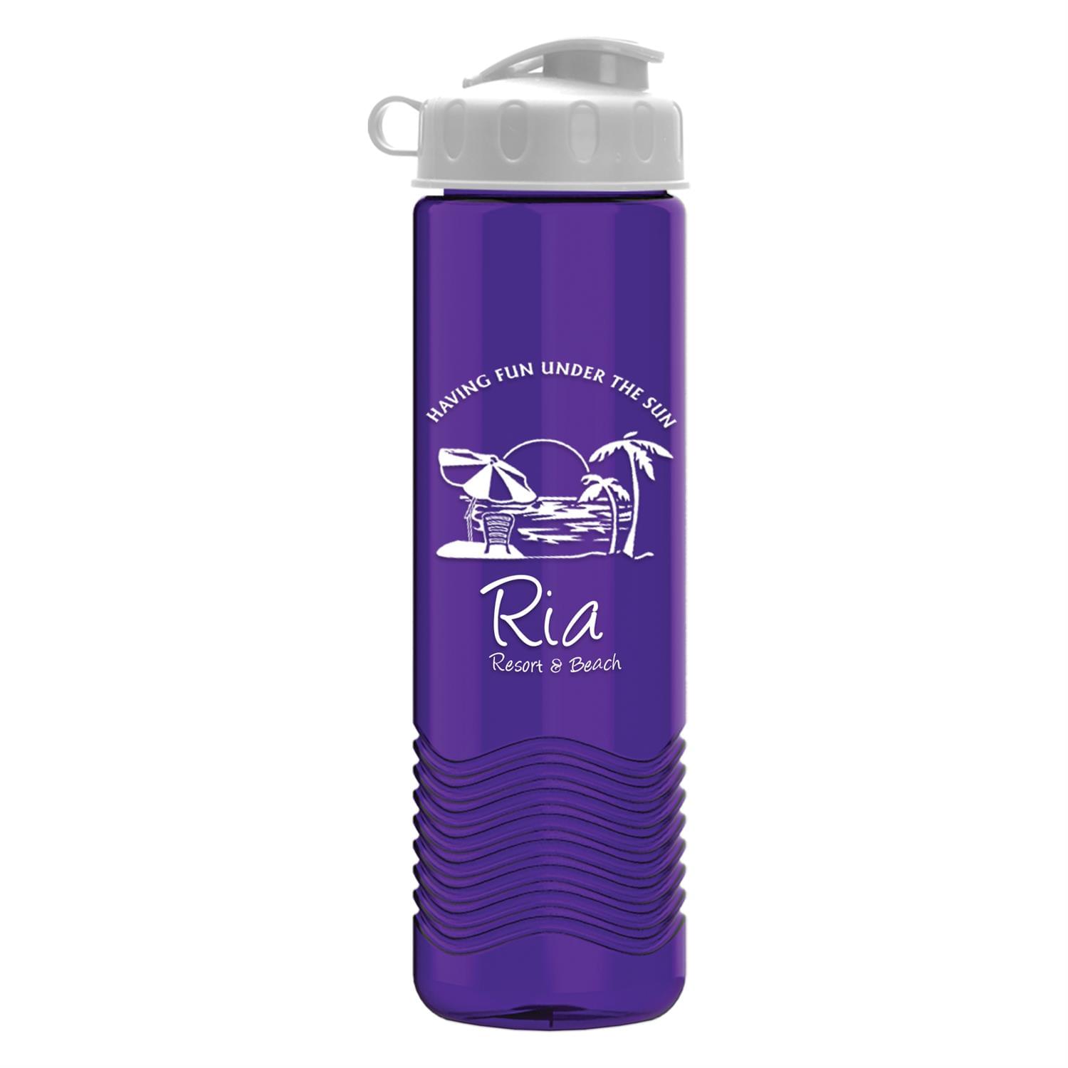 Picture of 24 Oz. Wave Transparent Bottle w/Flip Top Lid
