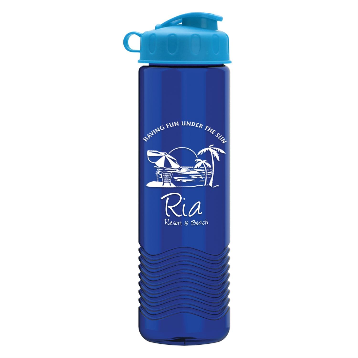 Picture of 24 Oz. Wave Transparent Bottle w/Flip Top Lid