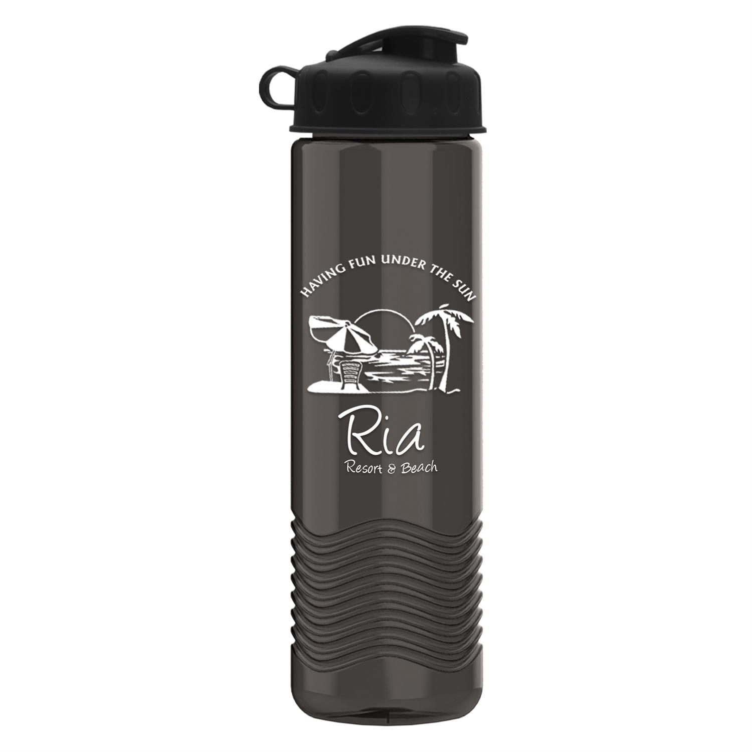 Picture of 24 Oz. Wave Transparent Bottle w/Flip Top Lid