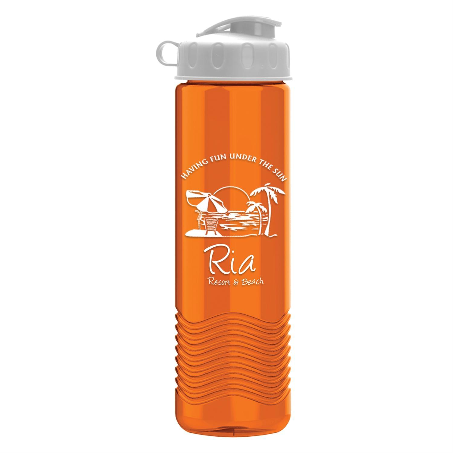 Picture of 24 Oz. Wave Transparent Bottle w/Flip Top Lid