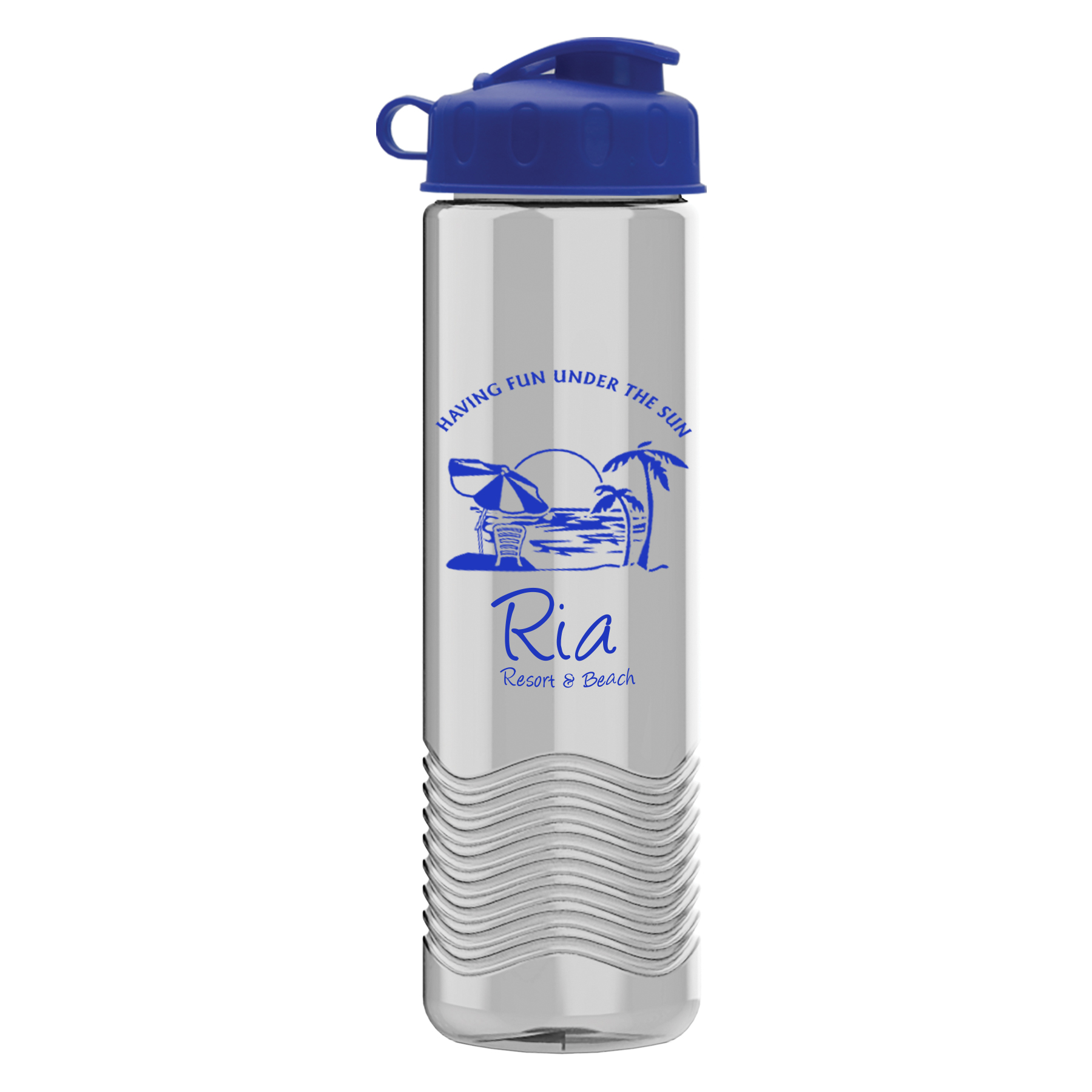 Picture of 24 Oz. Wave Transparent Bottle w/Flip Top Lid
