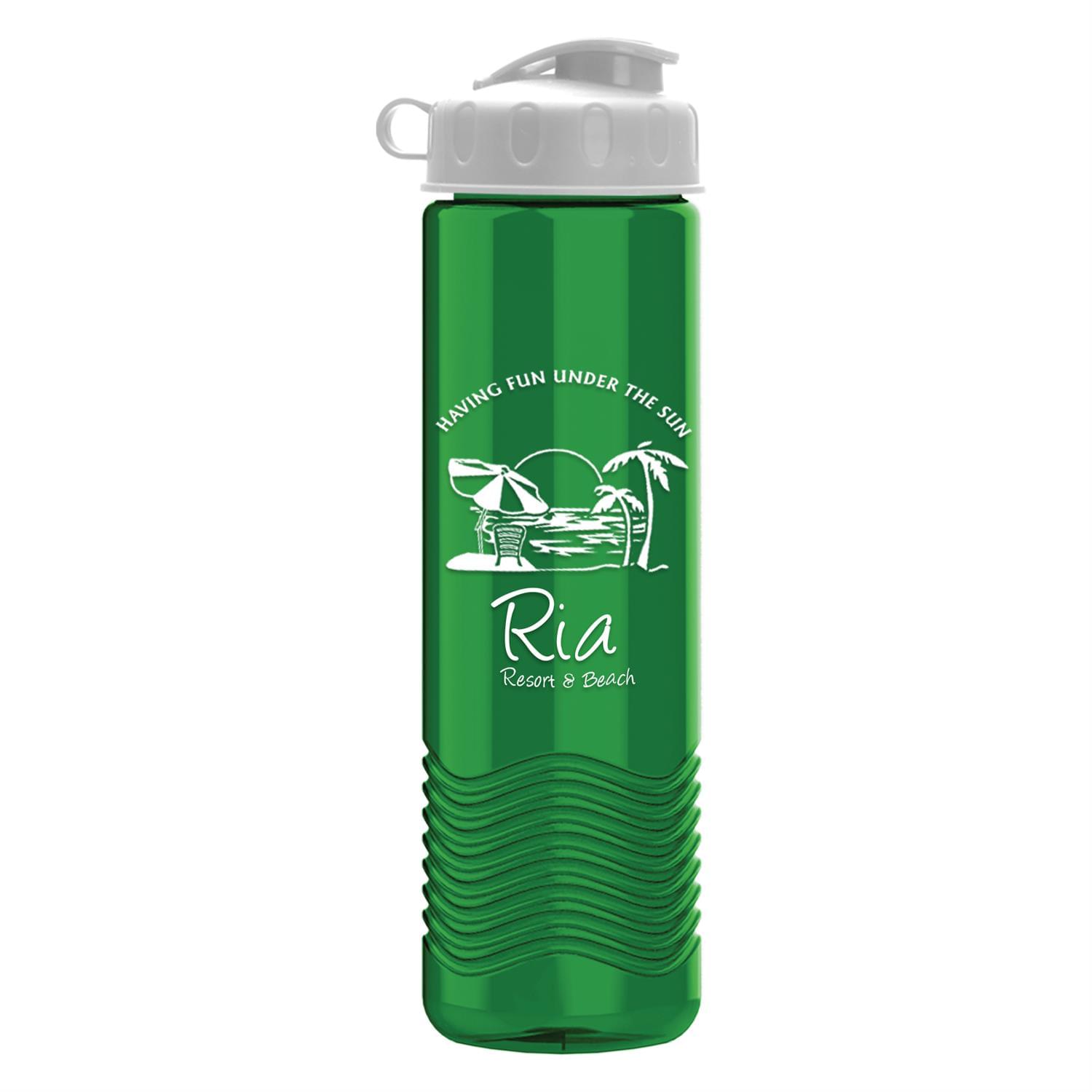 Picture of 24 Oz. Wave Transparent Bottle w/Flip Top Lid