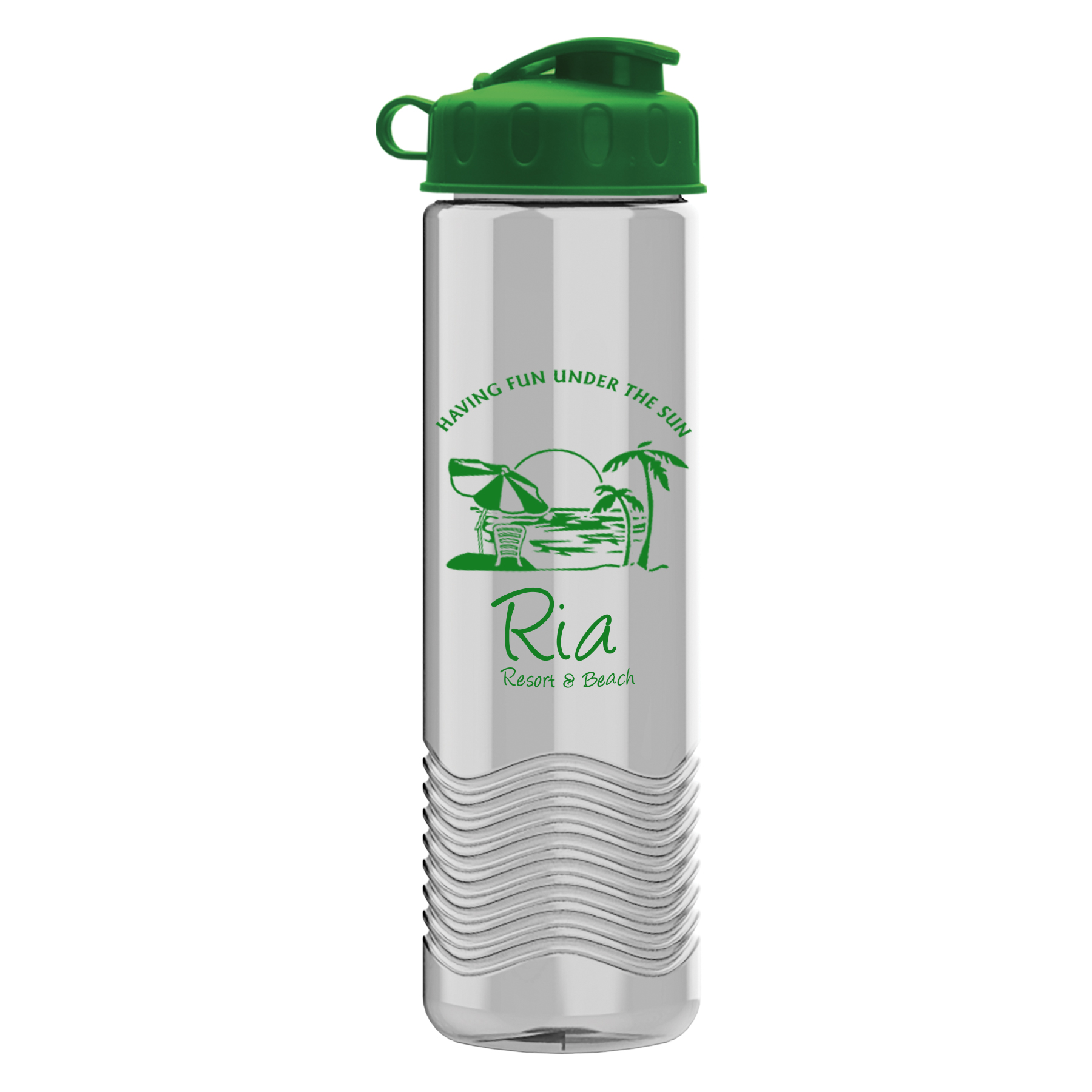 Picture of 24 Oz. Wave Transparent Bottle w/Flip Top Lid