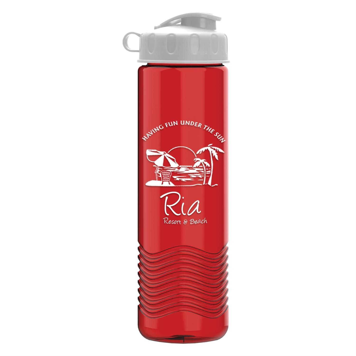 Picture of 24 Oz. Wave Transparent Bottle w/Flip Top Lid