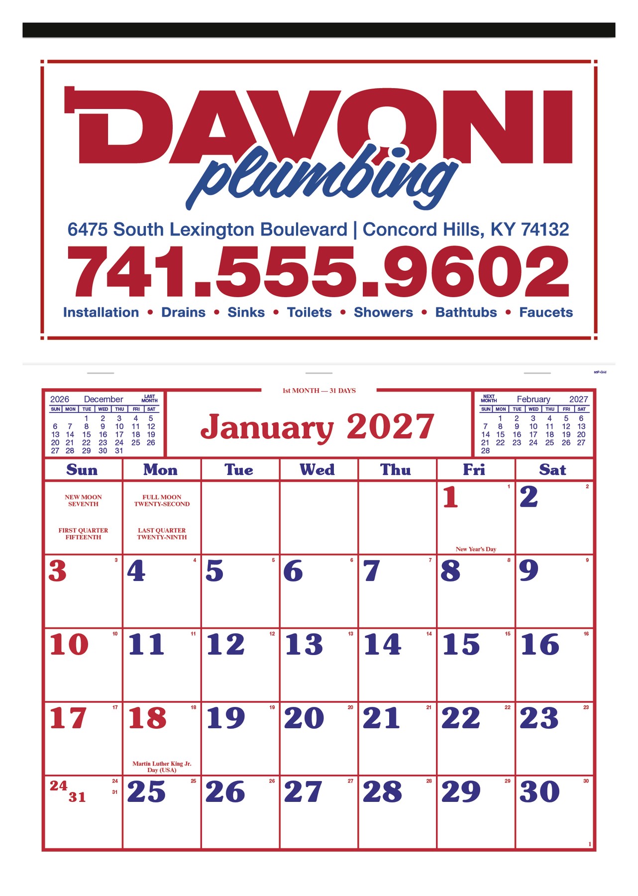 Picture of Skinner & Kennedy® Billboard Apron Calendar