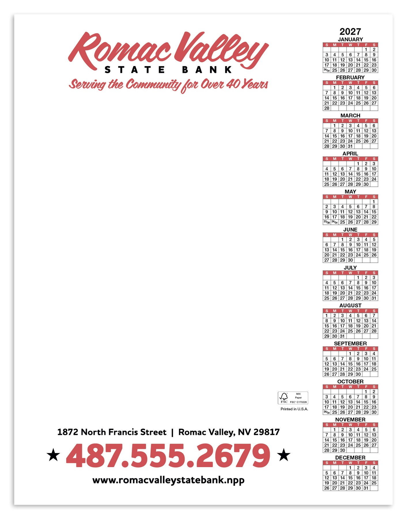 Picture of Skinner & Kennedy® Scratch Pad Calendar