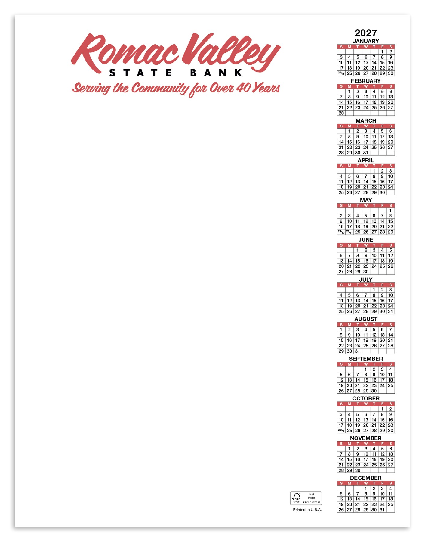 Picture of Skinner & Kennedy® Scratch Pad Calendar
