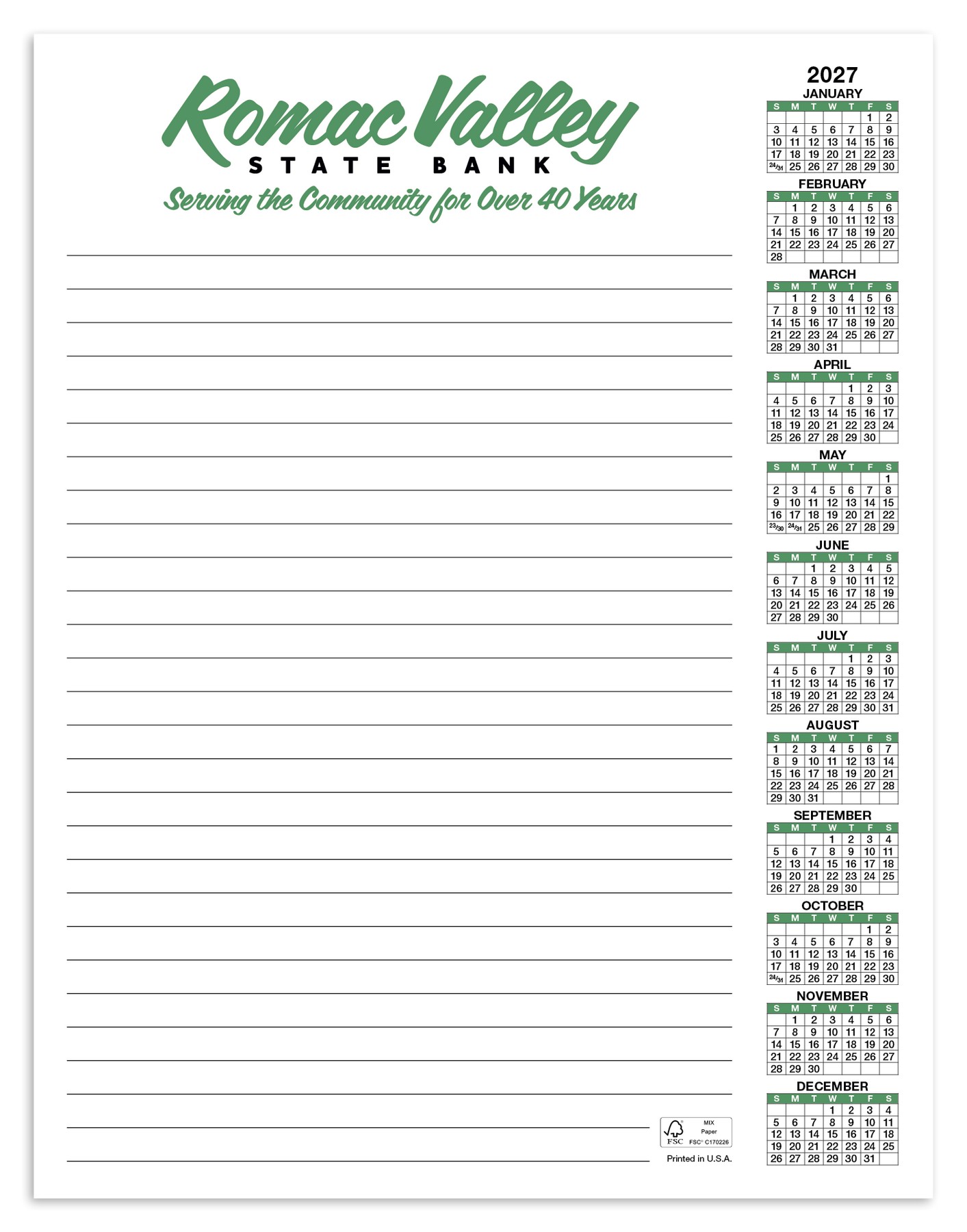Picture of Skinner & Kennedy® Scratch Pad Calendar