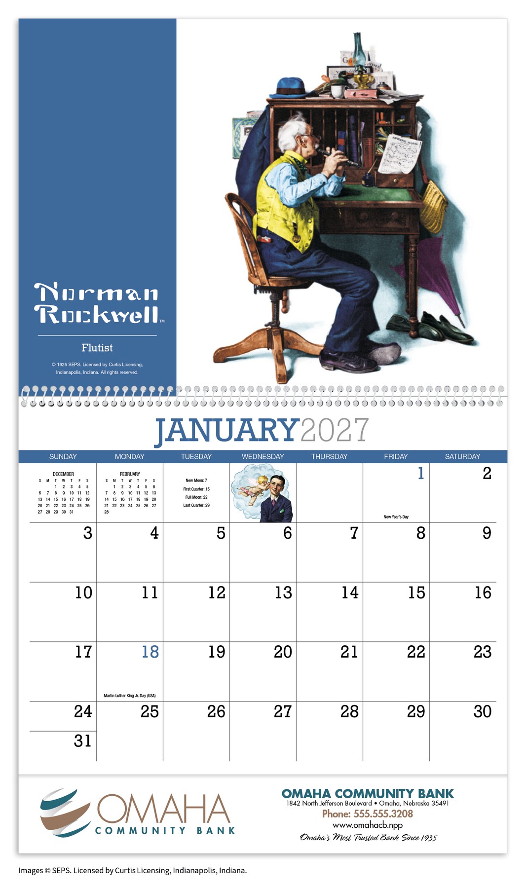 Picture of HotLine® Products Norman Rockwell Appointment Calendar - Spiral