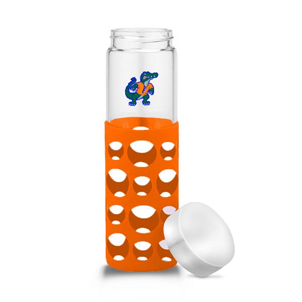 Picture of 20 oz Silicone Round Cutouts Glass Bottle