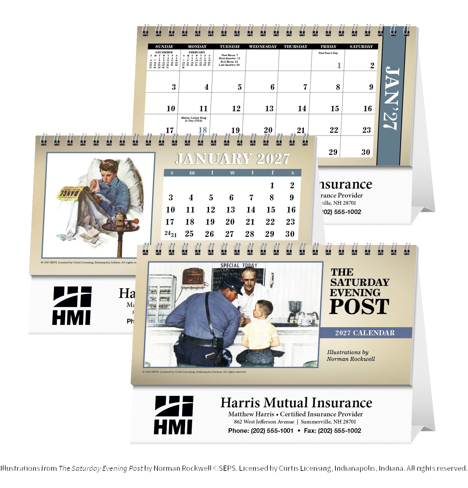 Picture of Triumph® Calendars The Saturday Evening Post Illustrations by Norman Rockwell Desk Calendar