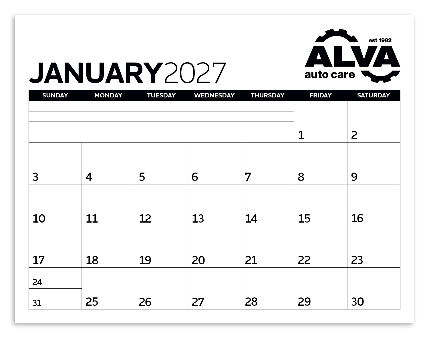 Picture of Triumph® Calendars Small Monthly Desk Pad - Black & White Calendar