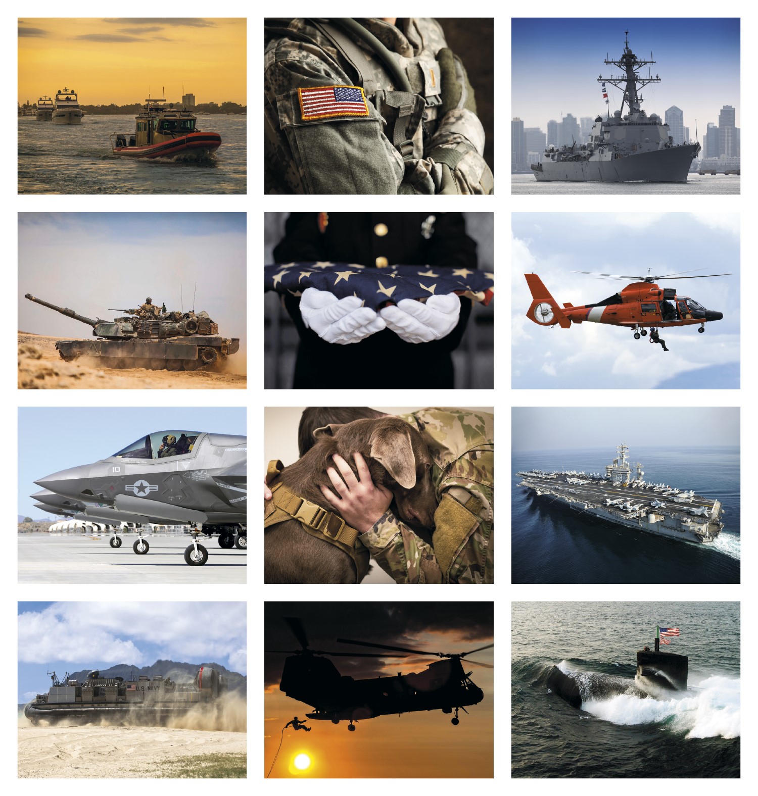 Picture of Good Value™ American Armed Forces - Spiral Calendar