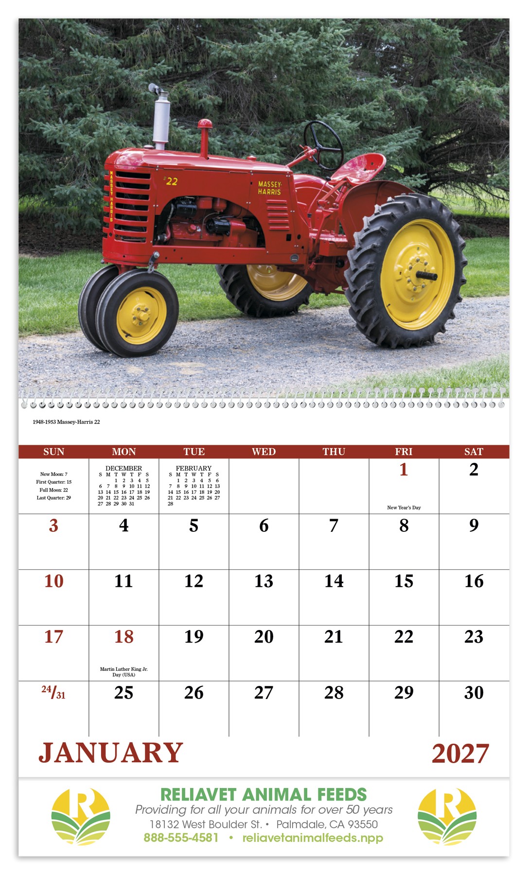 Picture of Good Value™ Classic Tractor - Spiral Calendar