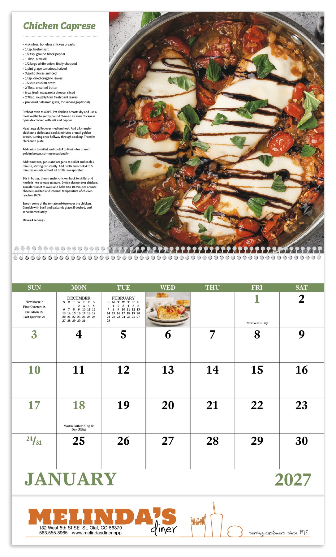 Picture of Good Value™ Delicious Dining - Spiral Calendar