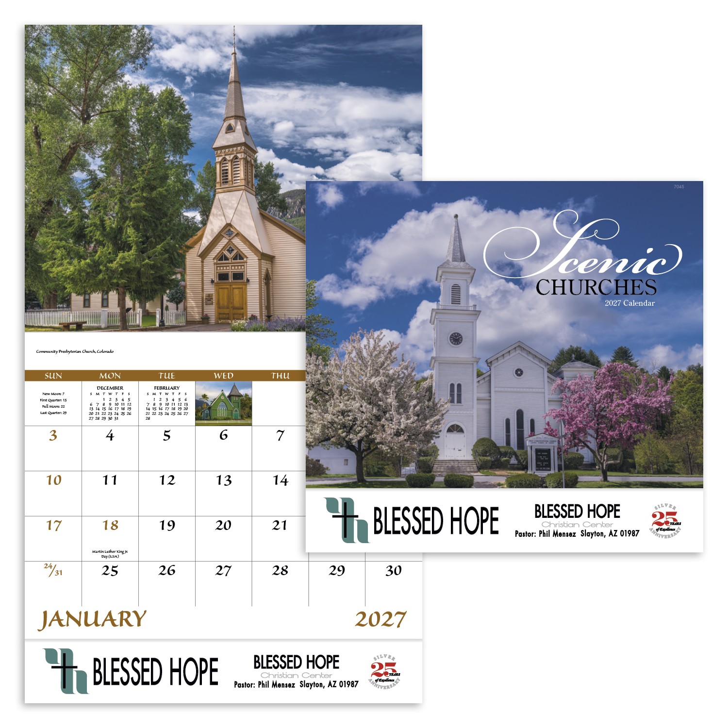 Picture of Good Value™ Scenic Churches - Stapled Calendar