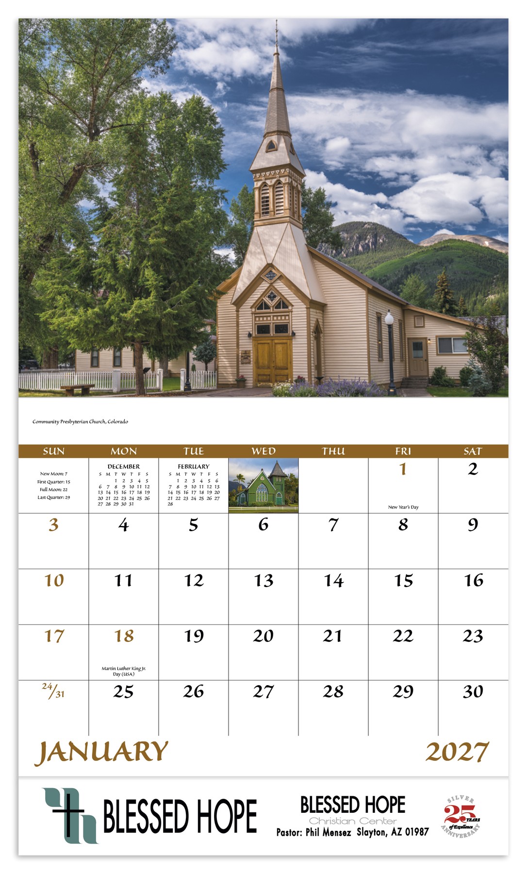 Picture of Good Value™ Scenic Churches - Stapled Calendar