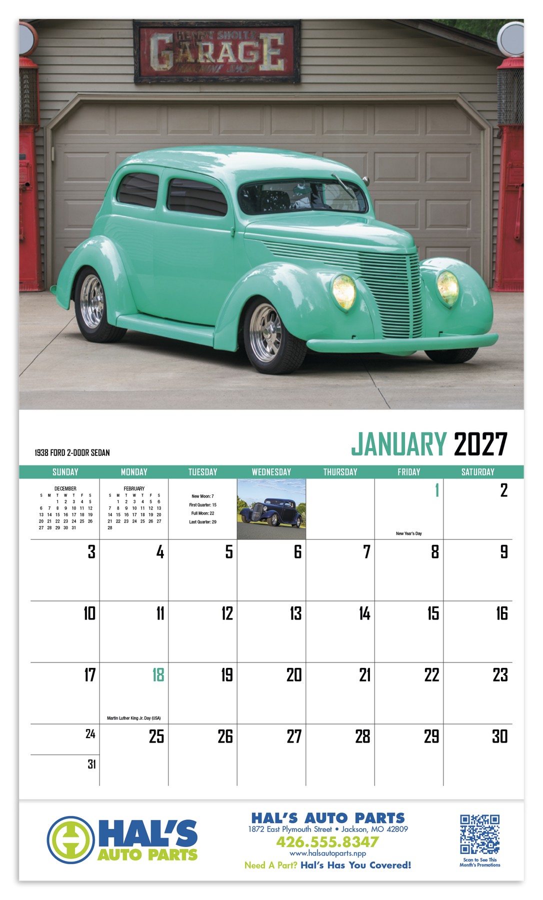 Picture of HotLine® Products Street Rod Fever Appointment Calendar - Stapled
