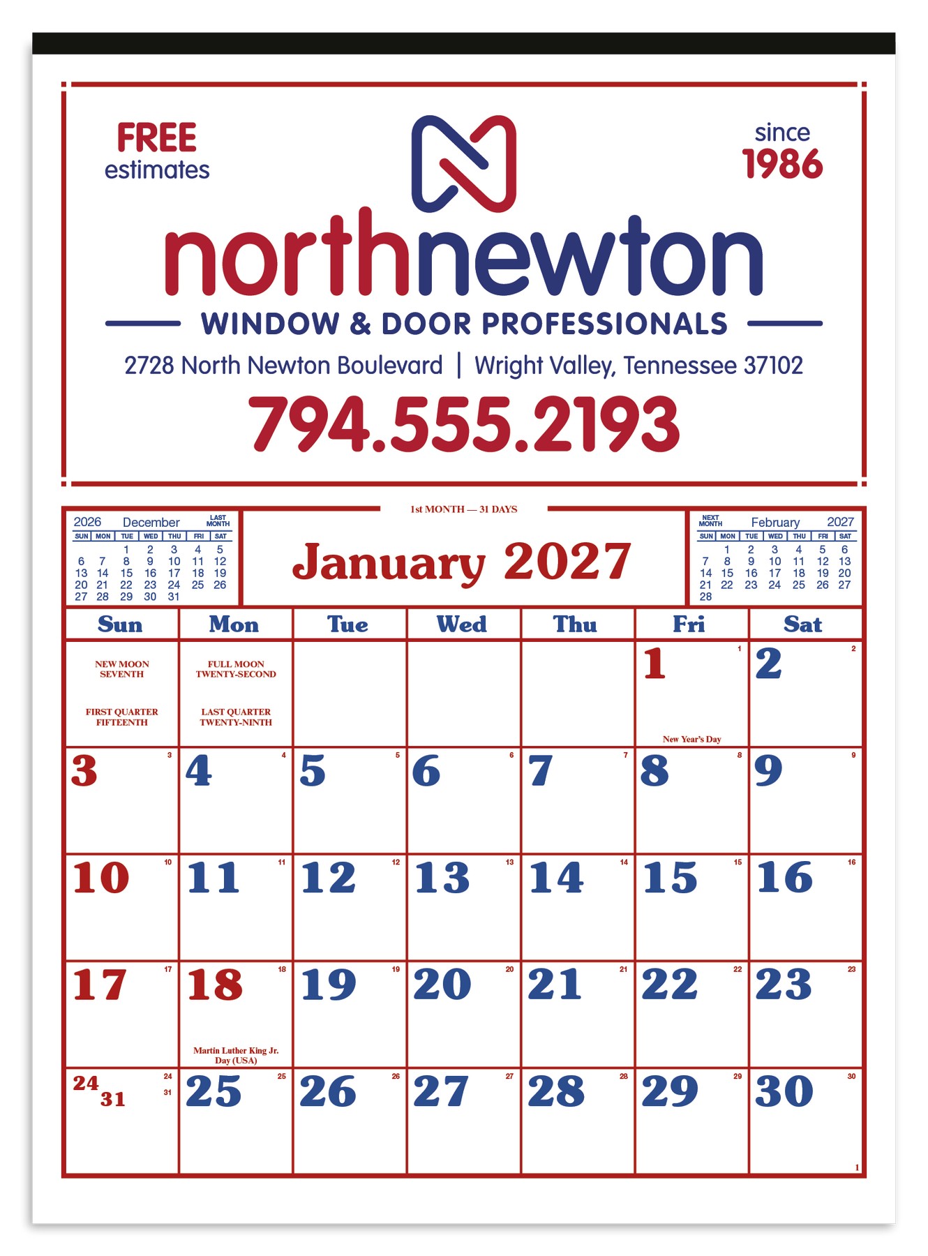 Picture of Skinner & Kennedy® Commercial 12-Sheet Calendar