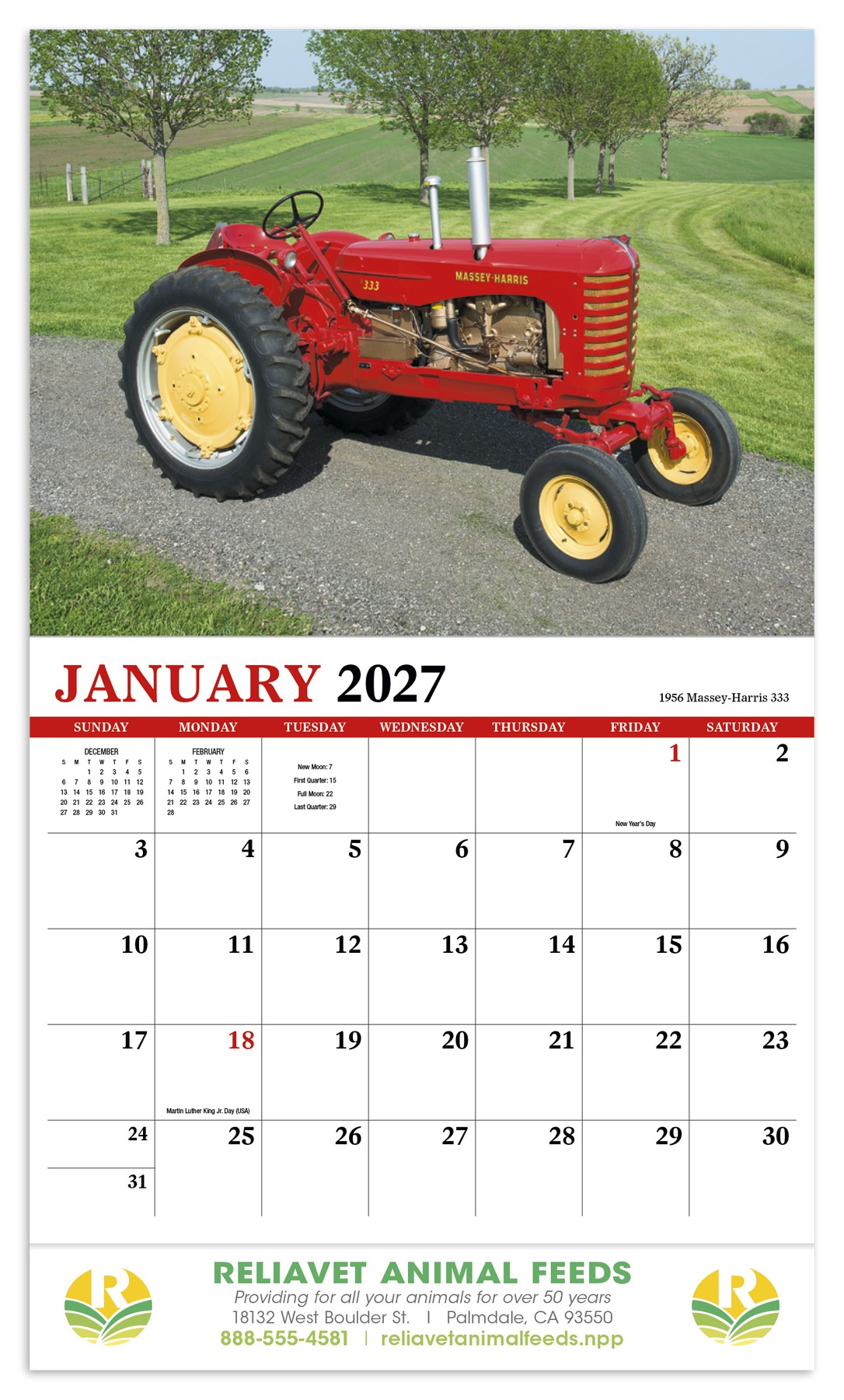 Picture of HotLine® Products Vintage Tractors Appointment Calendar - Stapled