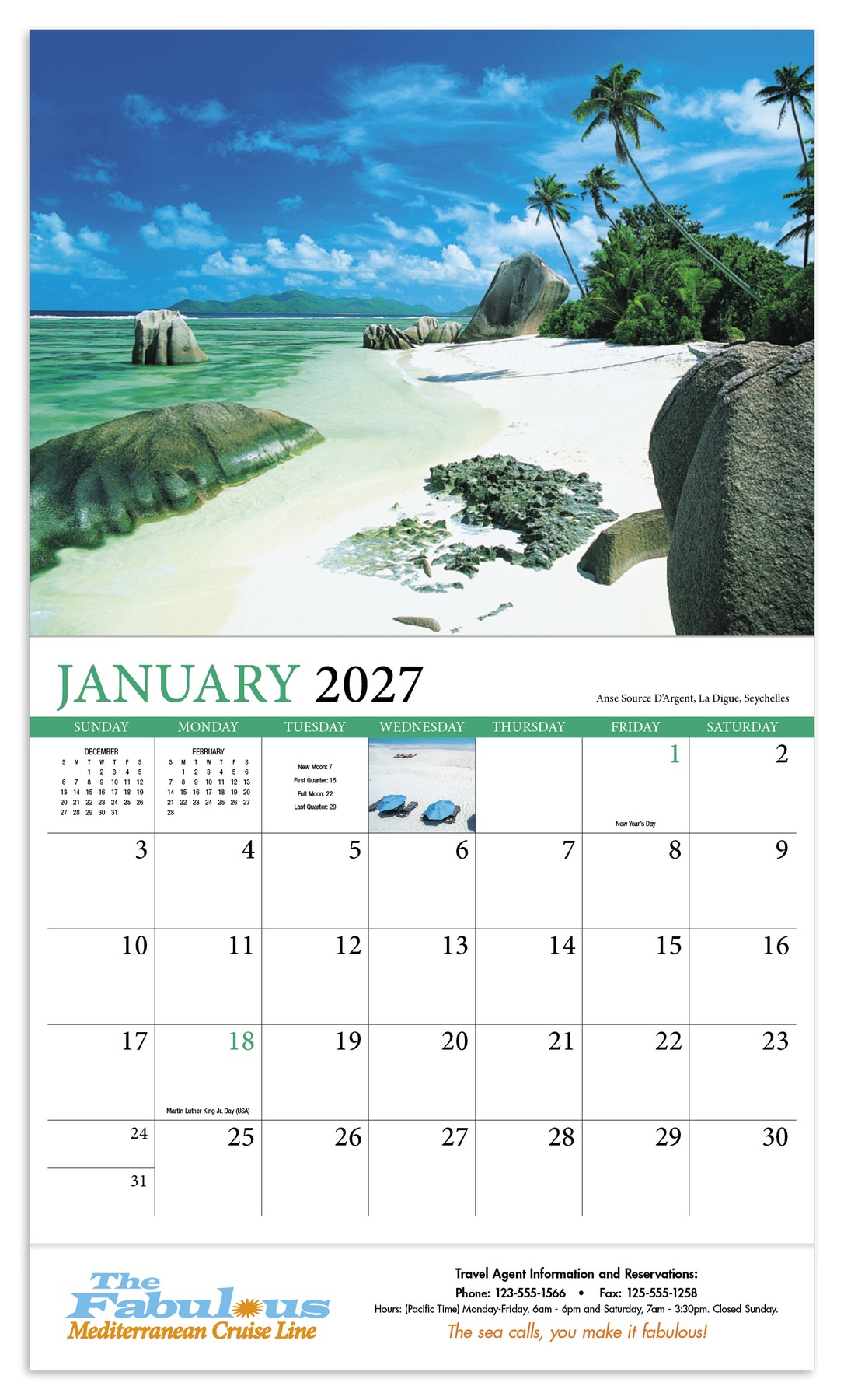 Picture of HotLine® Products Beaches Appointment Calendar - Stapled