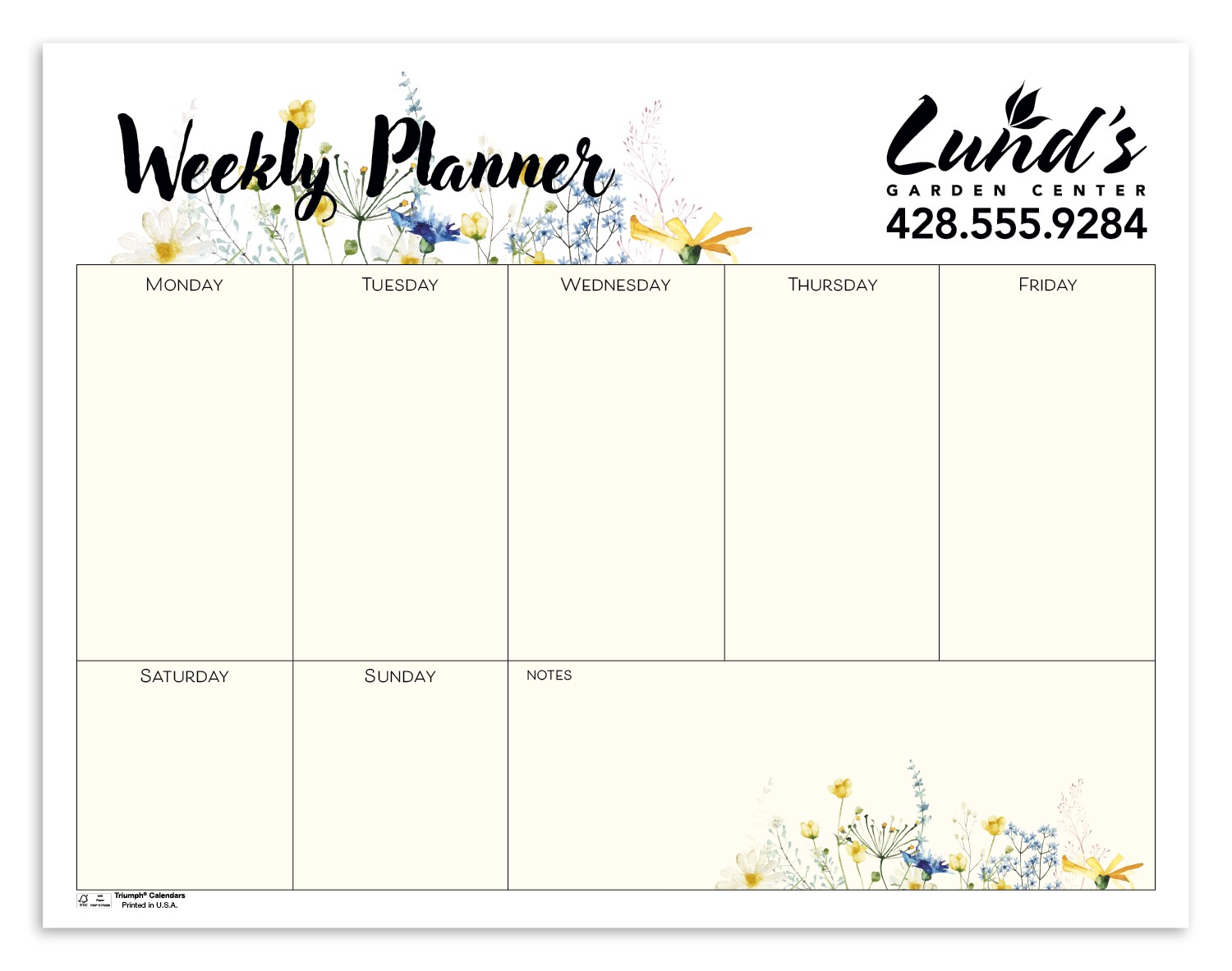 Picture of Triumph® Calendars Small Weekly Desk Pad - Floral