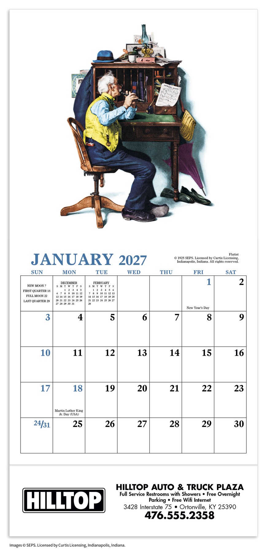 Picture of HotLine® Products Norman Rockwell Mini Calendar
