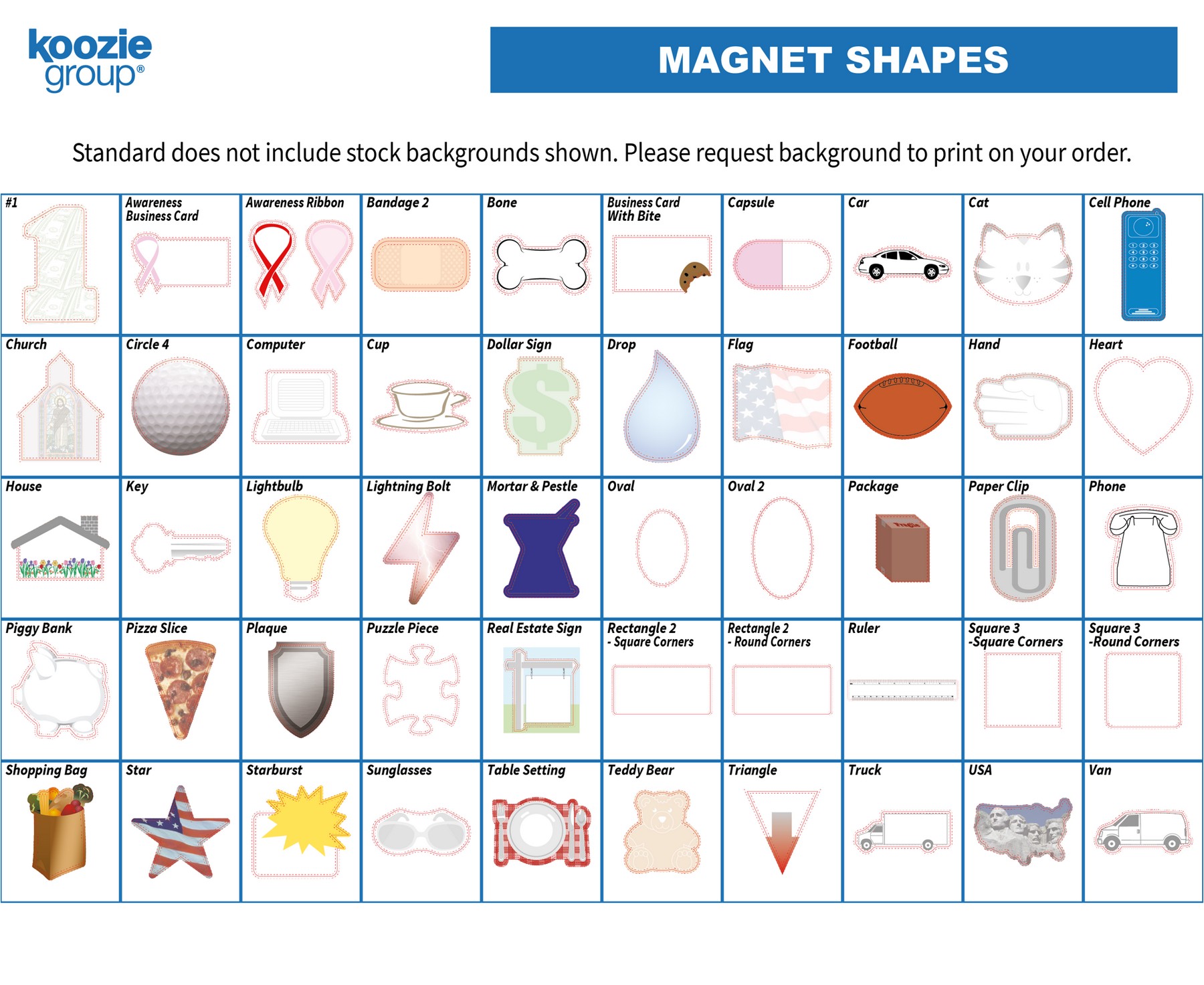 Picture of Good Value™ 20 Mil Medium Stock Shape Magnet