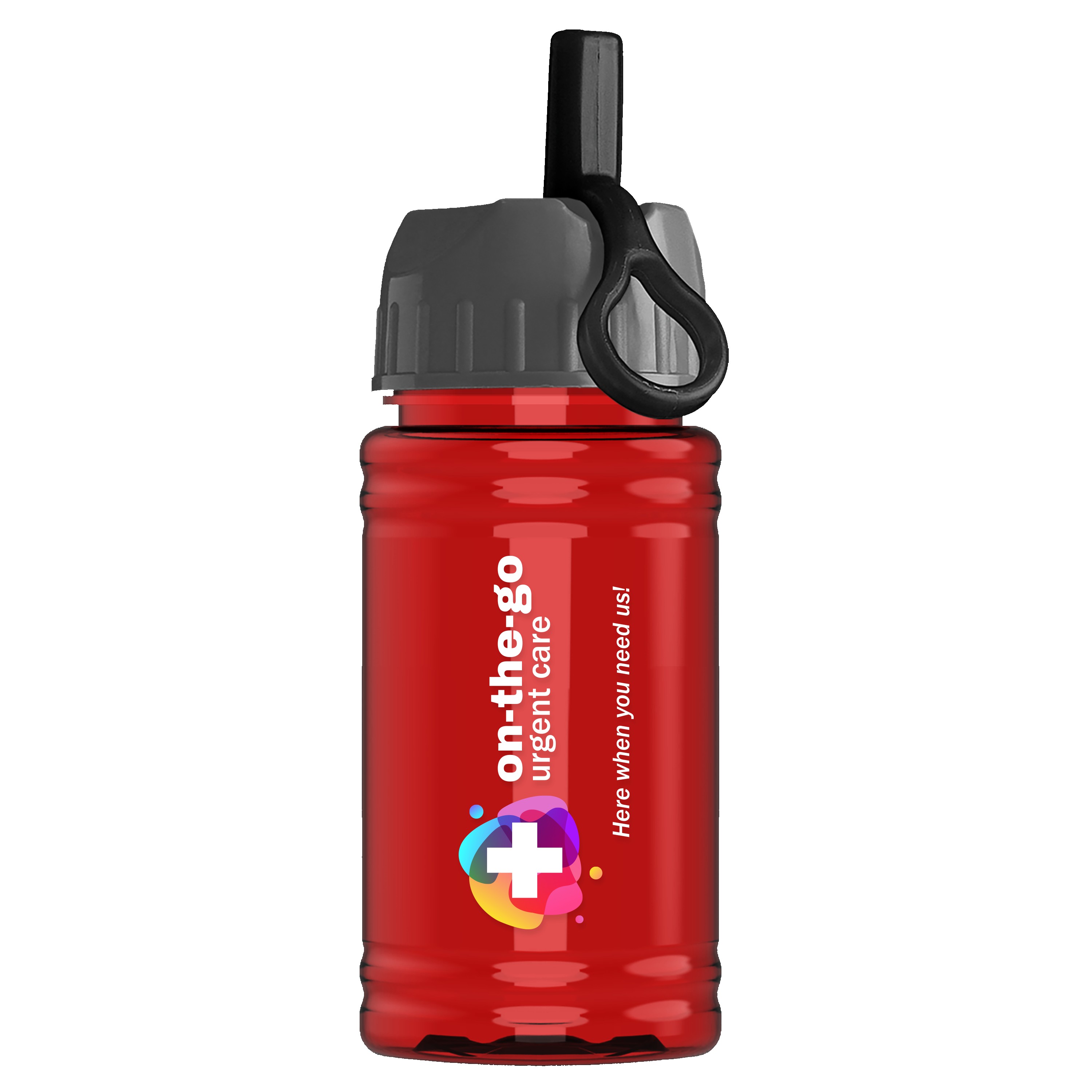 Picture of Garyline® Mini RPET Bottle with Ring-Straw Lid - 16 oz.