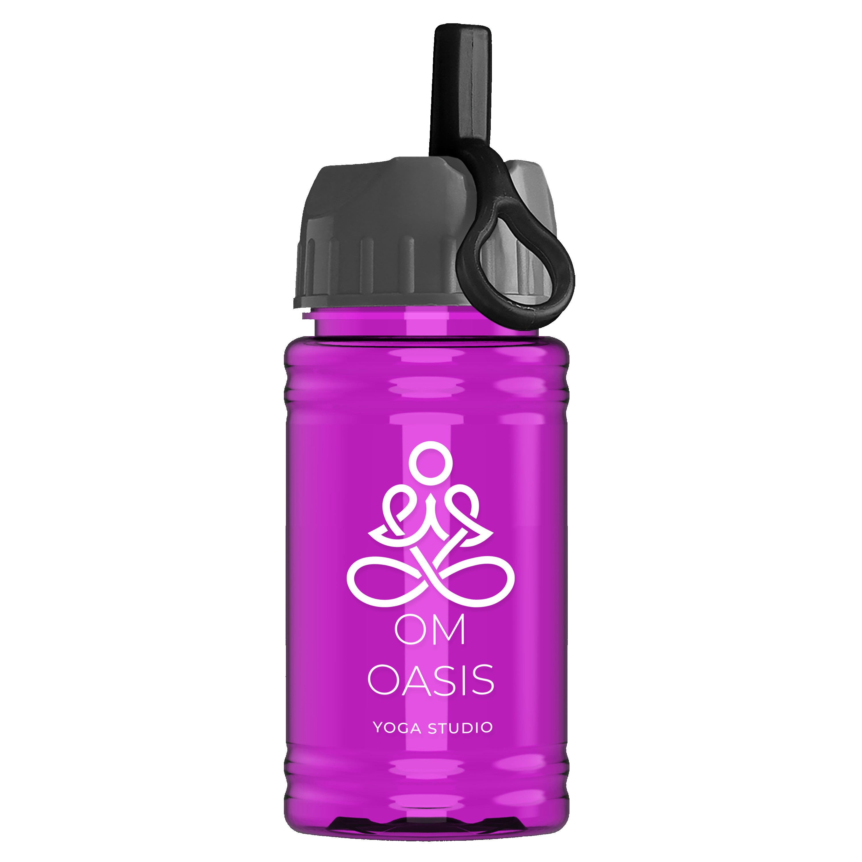 Picture of Garyline® Mini RPET Bottle with Ring-Straw Lid - 16 oz.