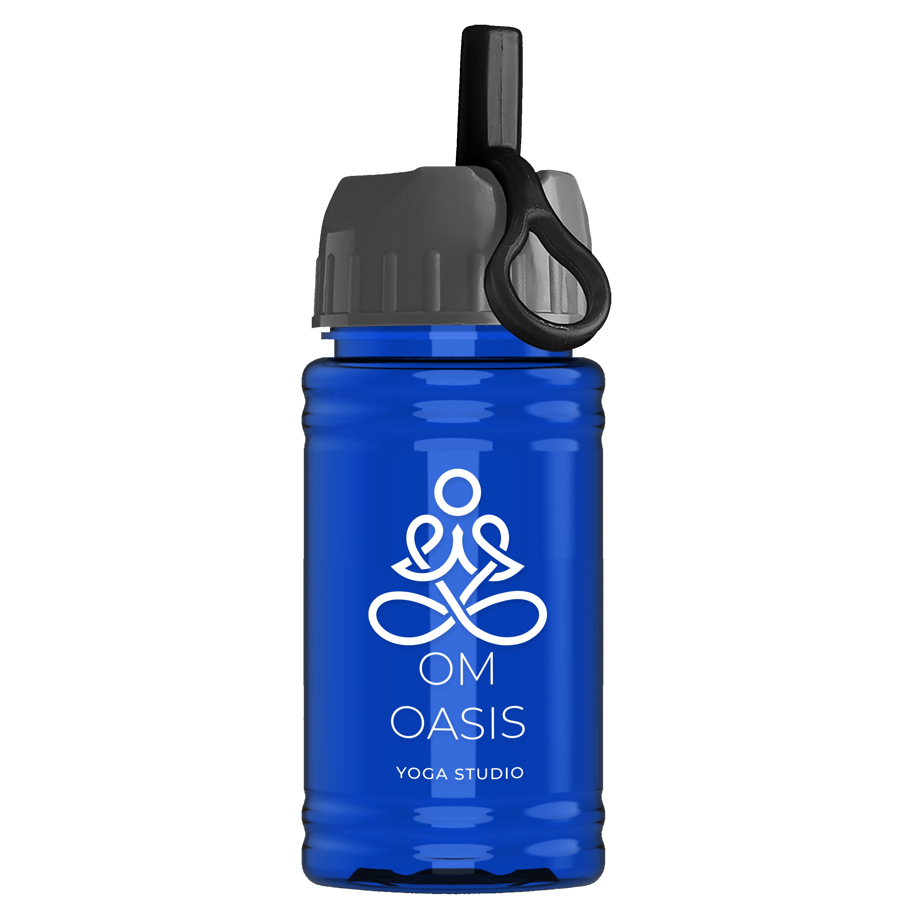 Picture of Garyline® Mini RPET Bottle with Ring-Straw Lid - 16 oz.