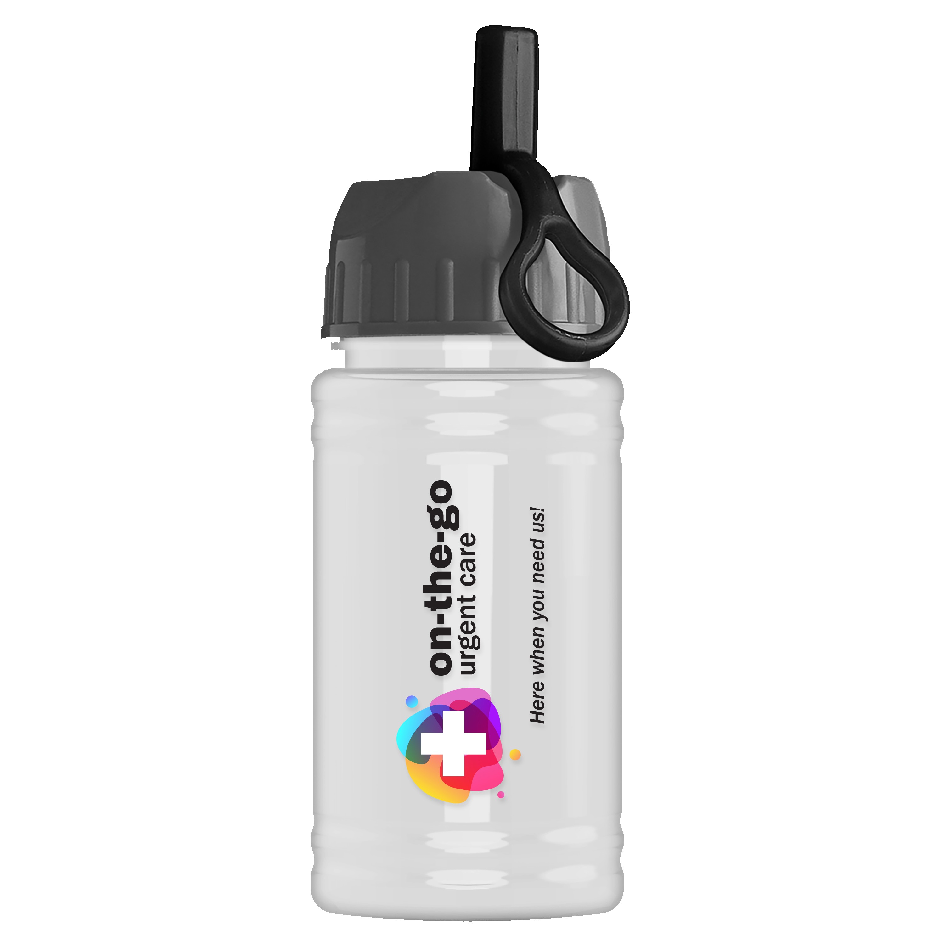 Picture of Garyline® Mini RPET Bottle with Ring-Straw Lid - 16 oz.
