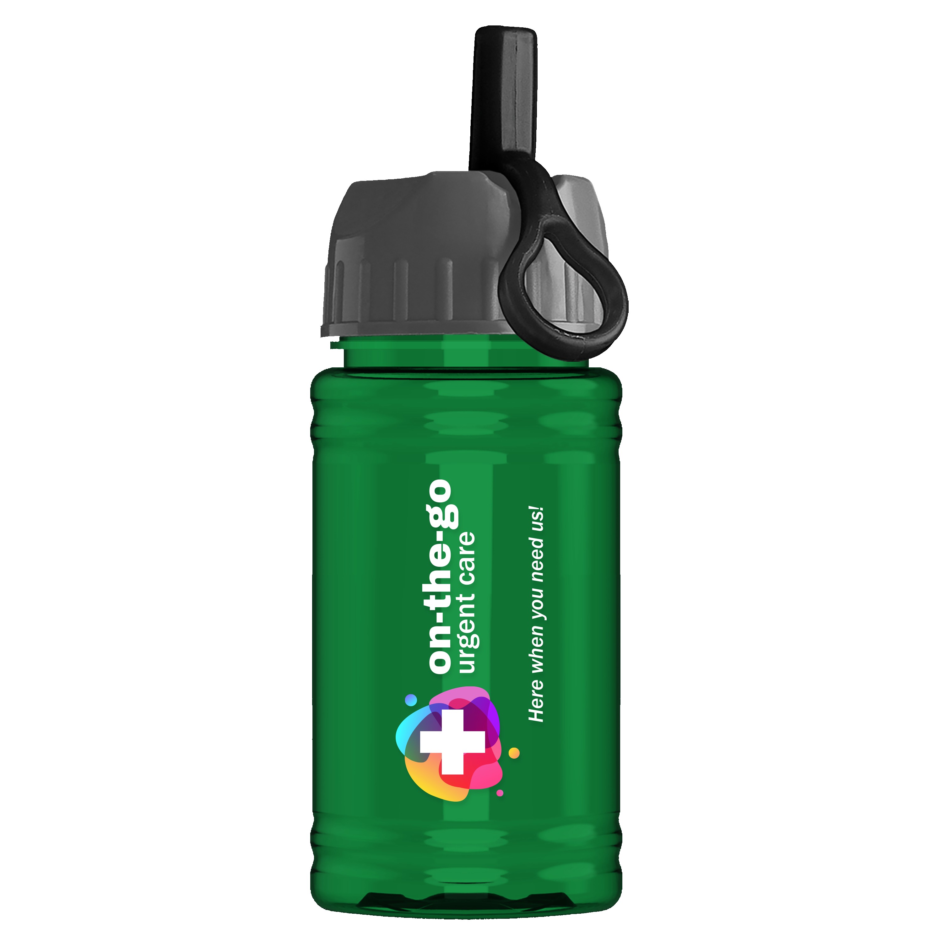 Picture of Garyline® Mini RPET Bottle with Ring-Straw Lid - 16 oz.