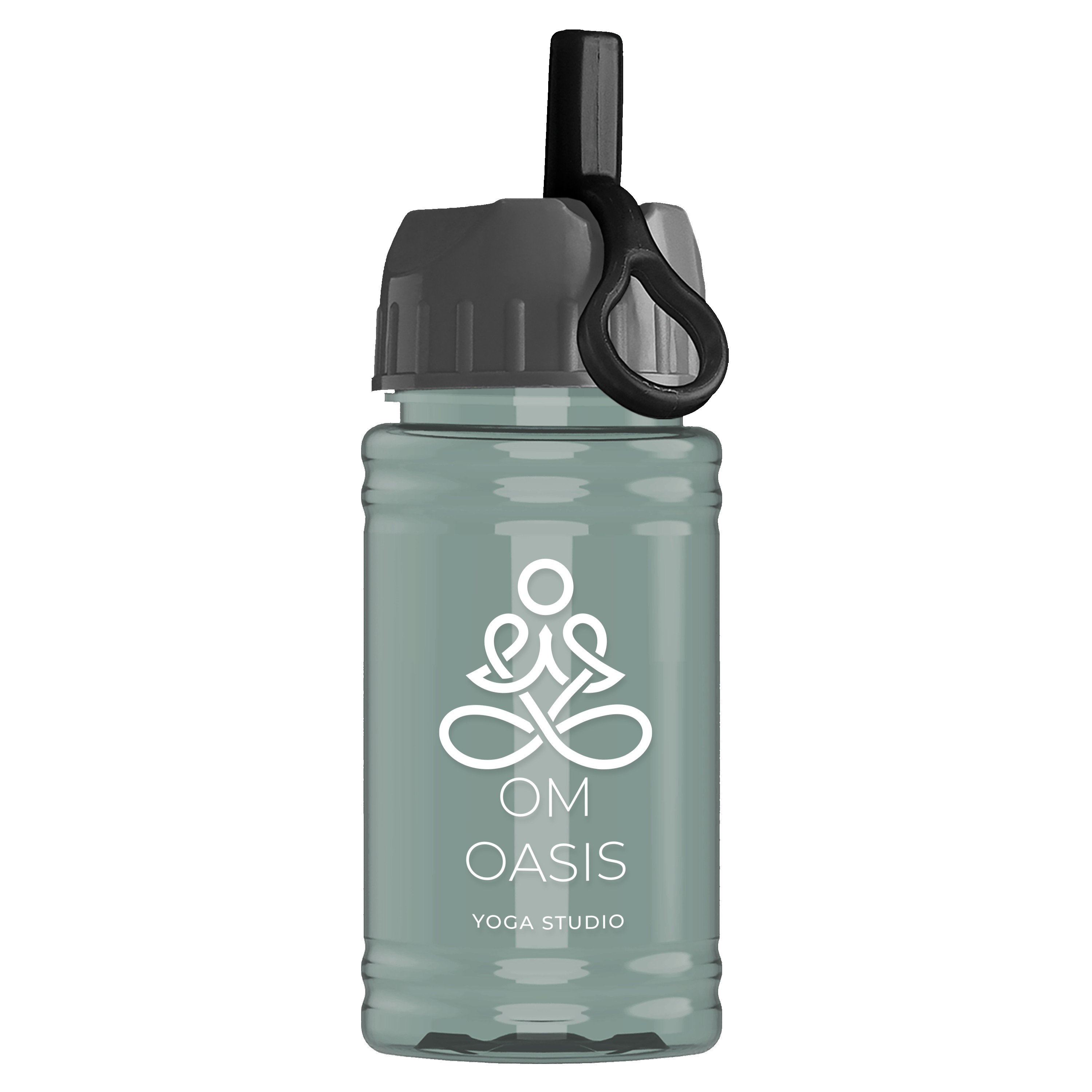 Picture of Garyline® Mini RPET Bottle with Ring-Straw Lid - 16 oz.