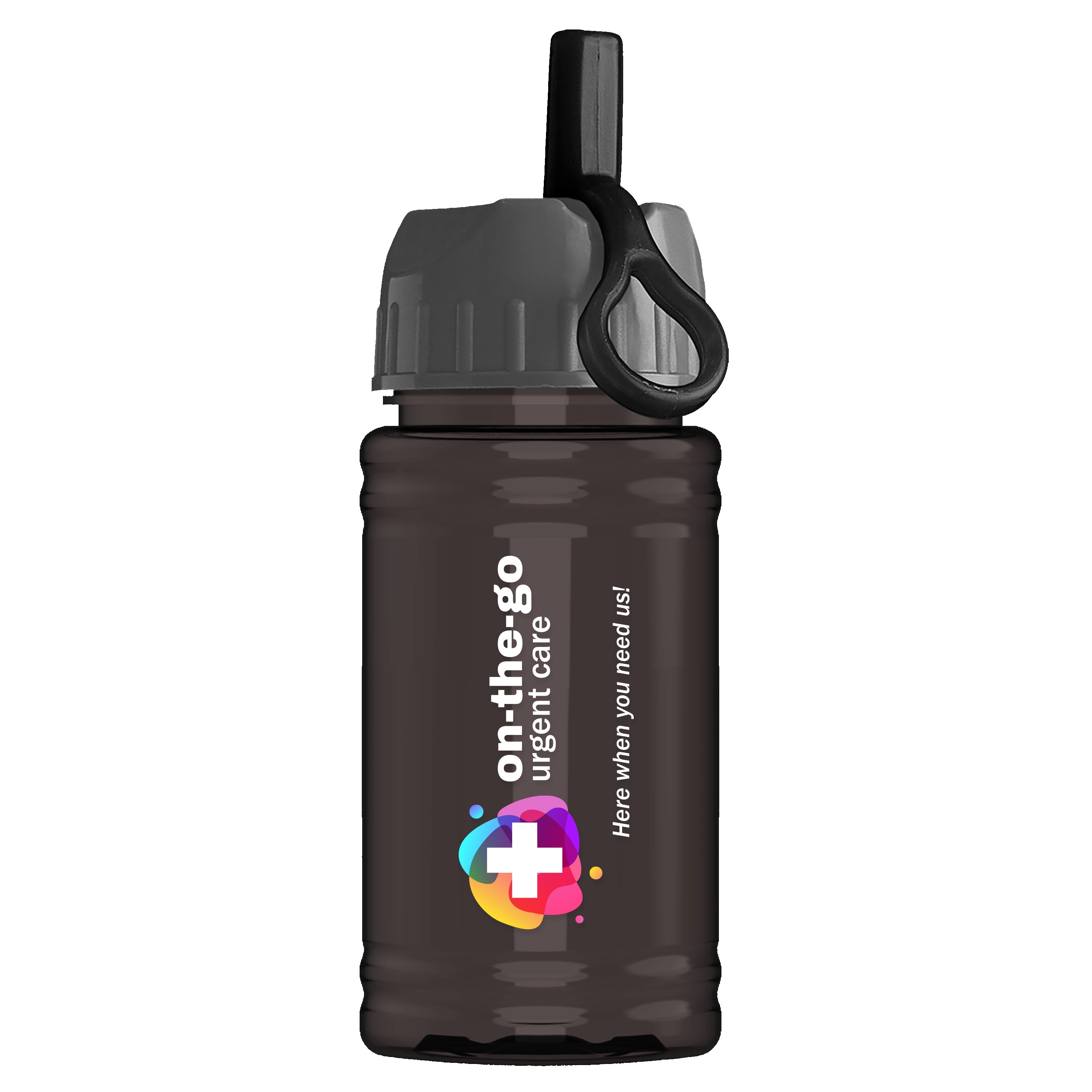 Picture of Garyline® Mini RPET Bottle with Ring-Straw Lid - 16 oz.