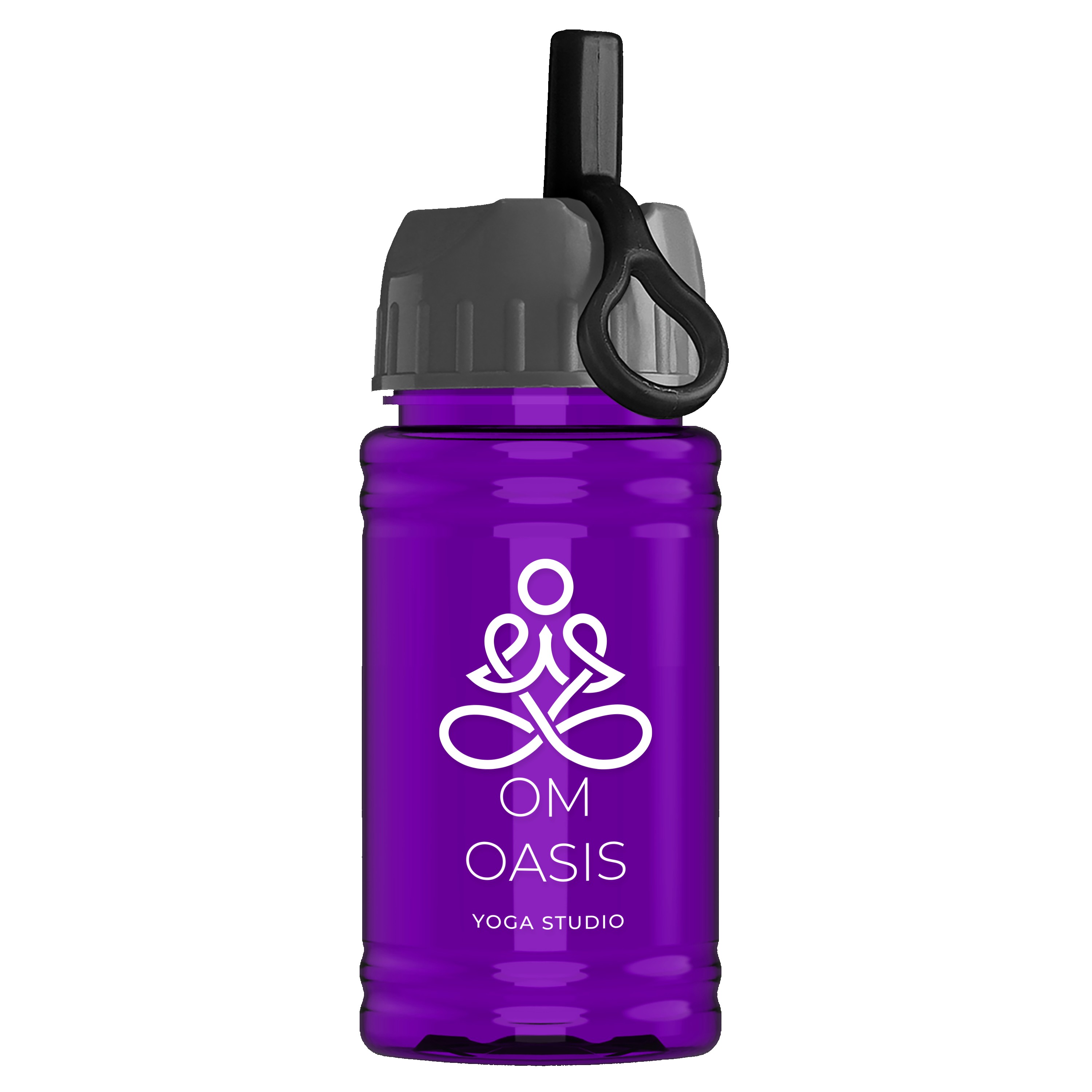 Picture of Garyline® Mini RPET Bottle with Ring-Straw Lid - 16 oz.