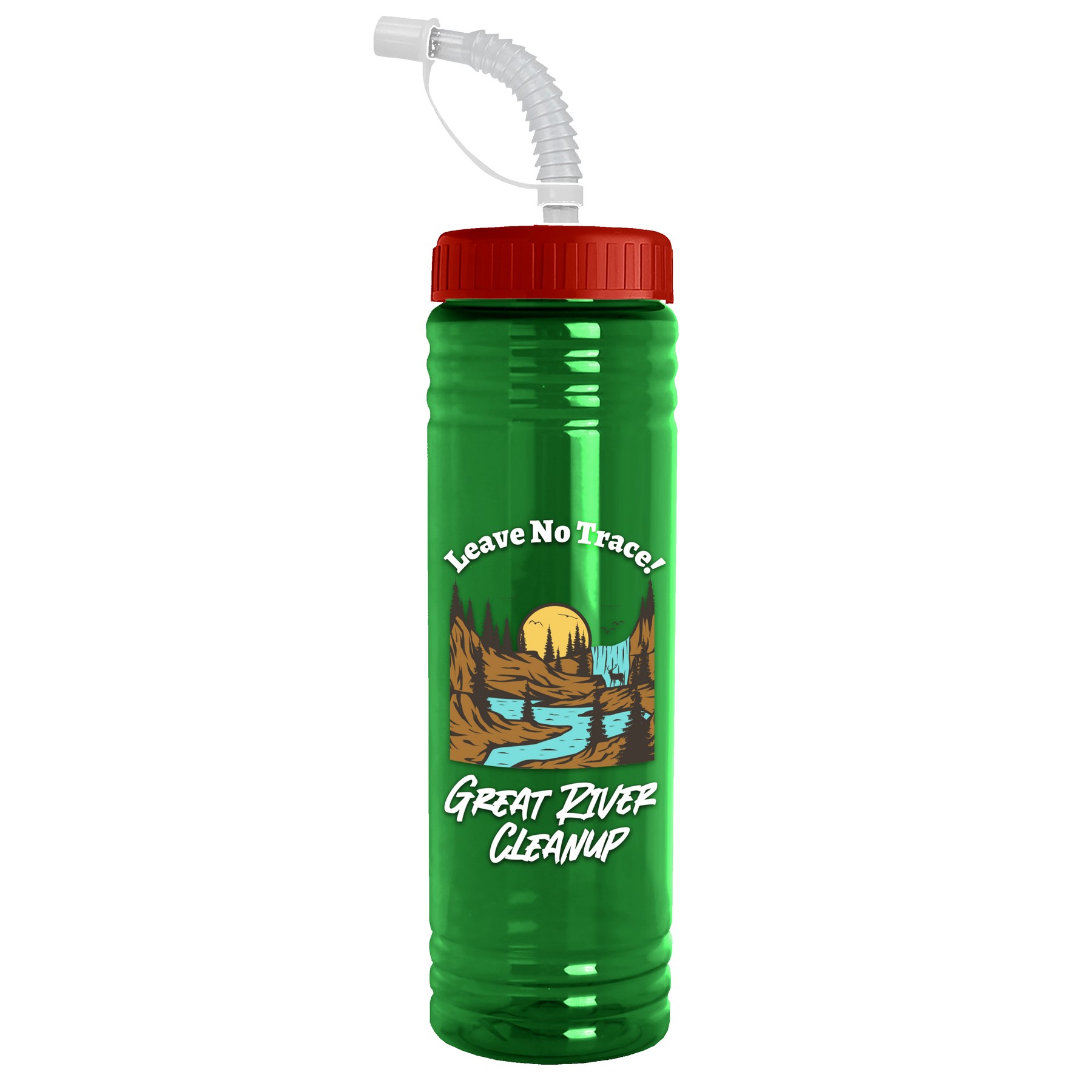 Picture of Garyline® Slim Fit RPET Bottle with Straw Lid - 24 oz.