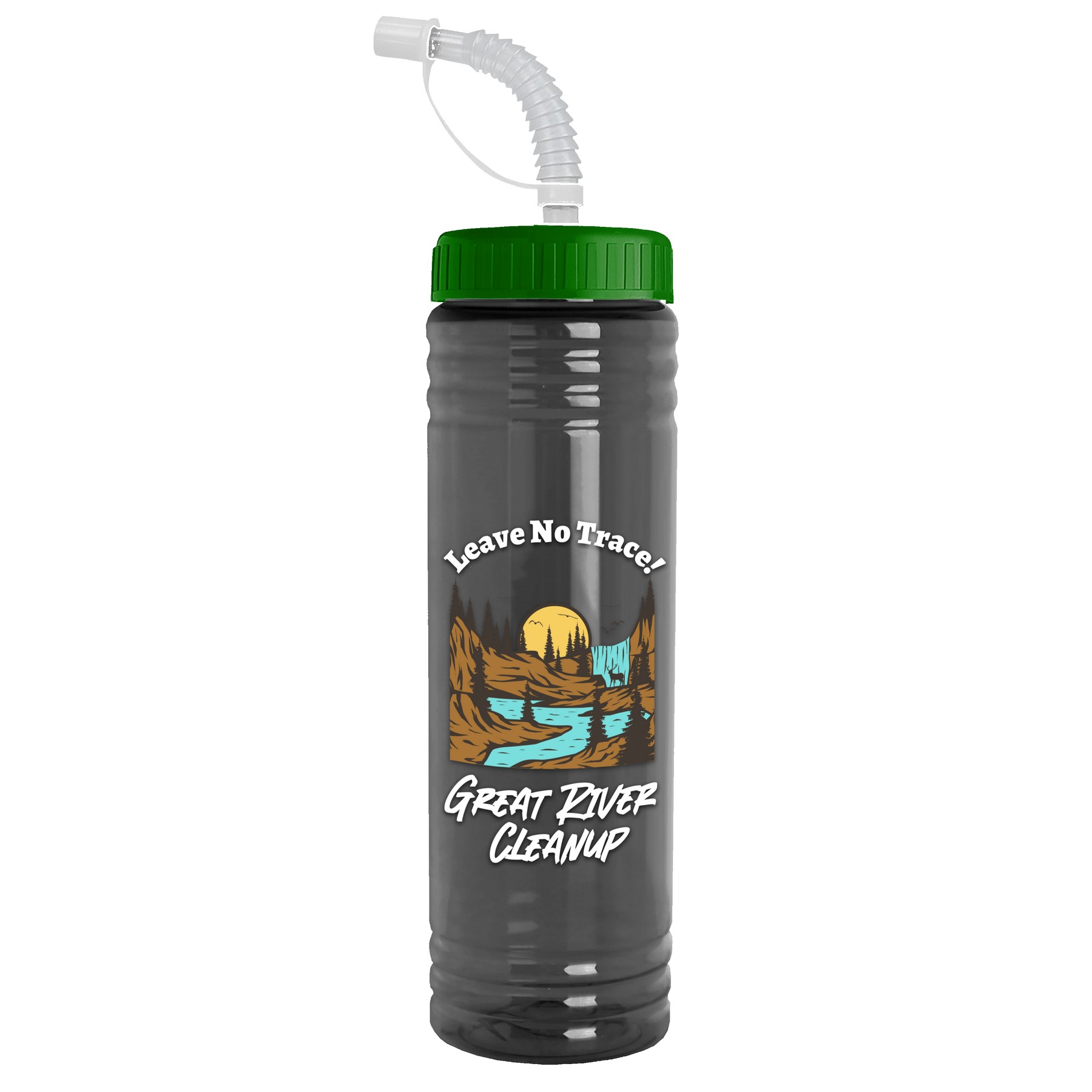 Picture of Garyline® Slim Fit RPET Bottle with Straw Lid - 24 oz.