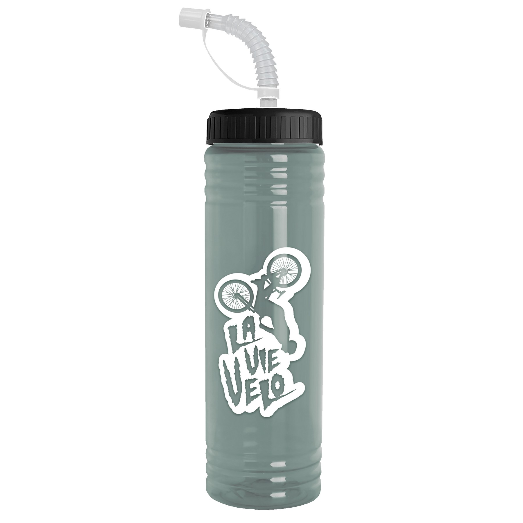 Picture of Garyline® Slim Fit RPET Bottle with Straw Lid - 24 oz.
