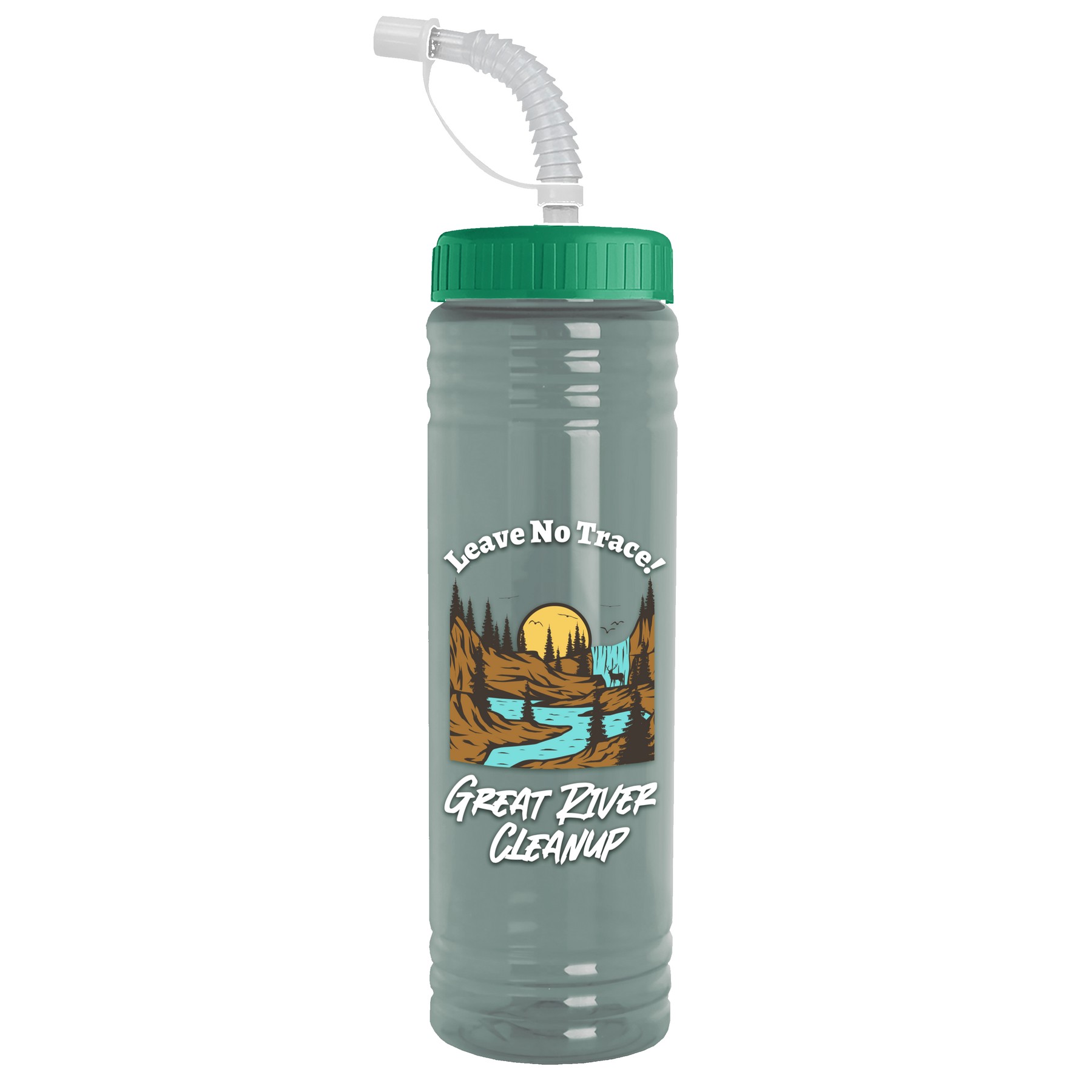 Picture of Garyline® Slim Fit RPET Bottle with Straw Lid - 24 oz.