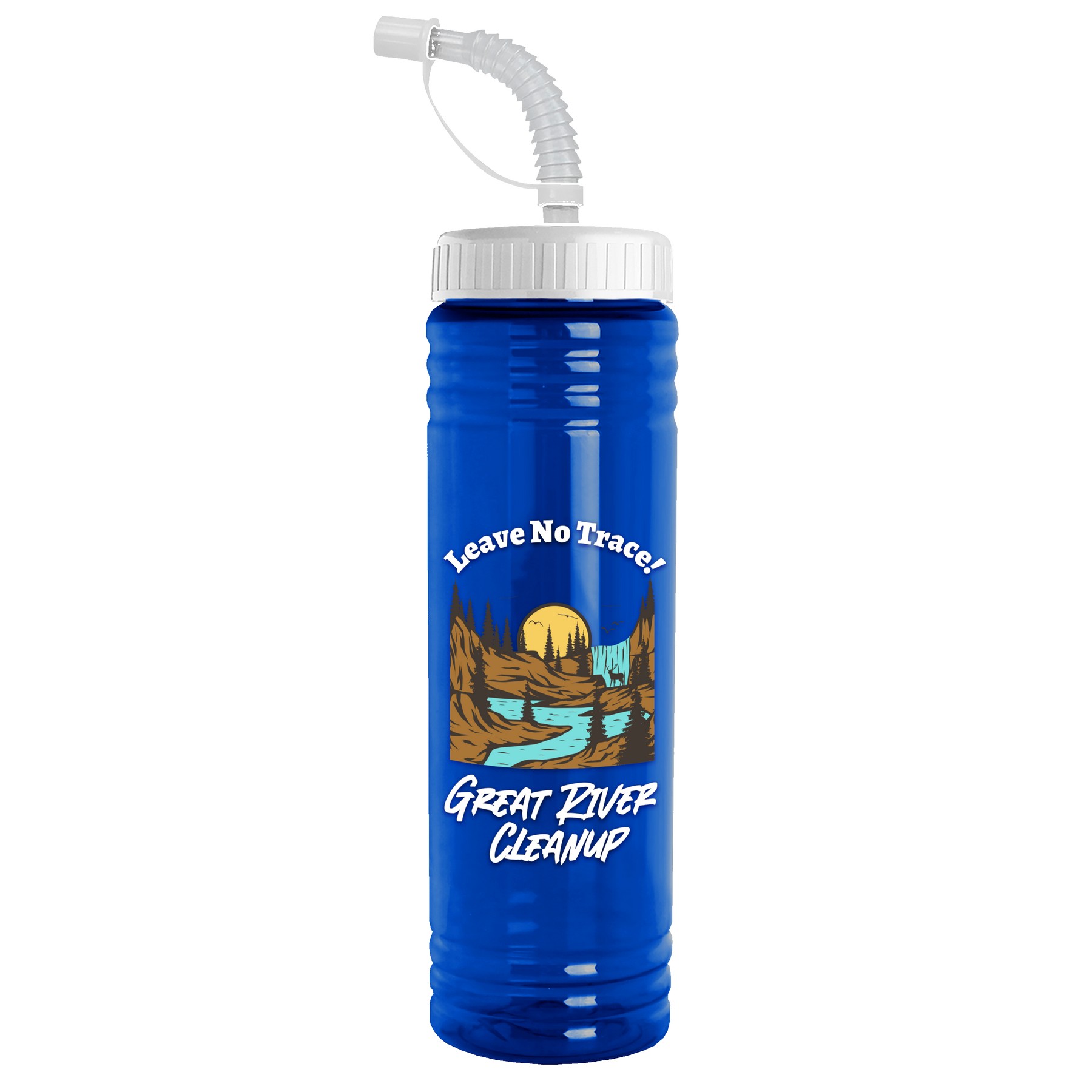 Picture of Garyline® Slim Fit RPET Bottle with Straw Lid - 24 oz.