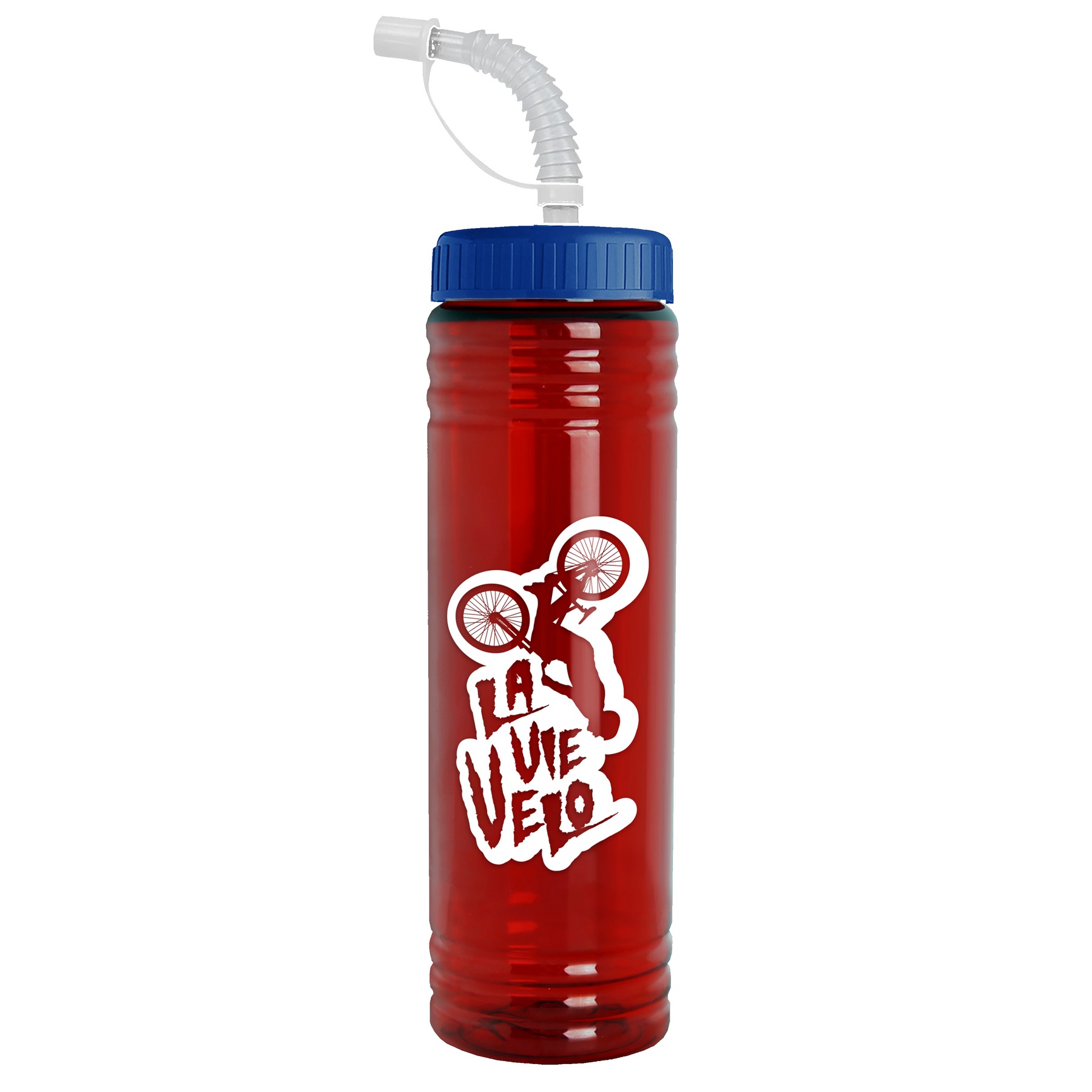 Picture of Garyline® Slim Fit RPET Bottle with Straw Lid - 24 oz.