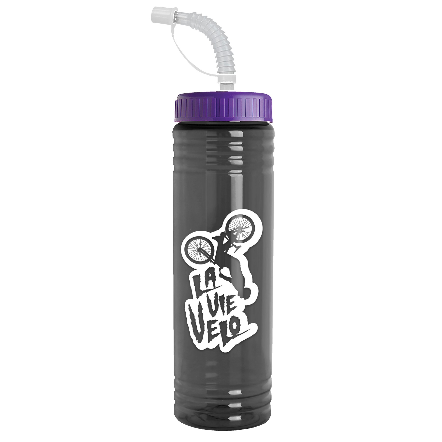 Picture of Garyline® Slim Fit RPET Bottle with Straw Lid - 24 oz.