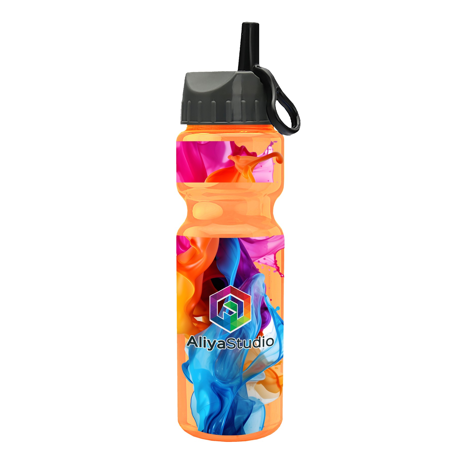 Picture of Garyline® Champ Bottle with Ring-Straw Lid - 28 oz.