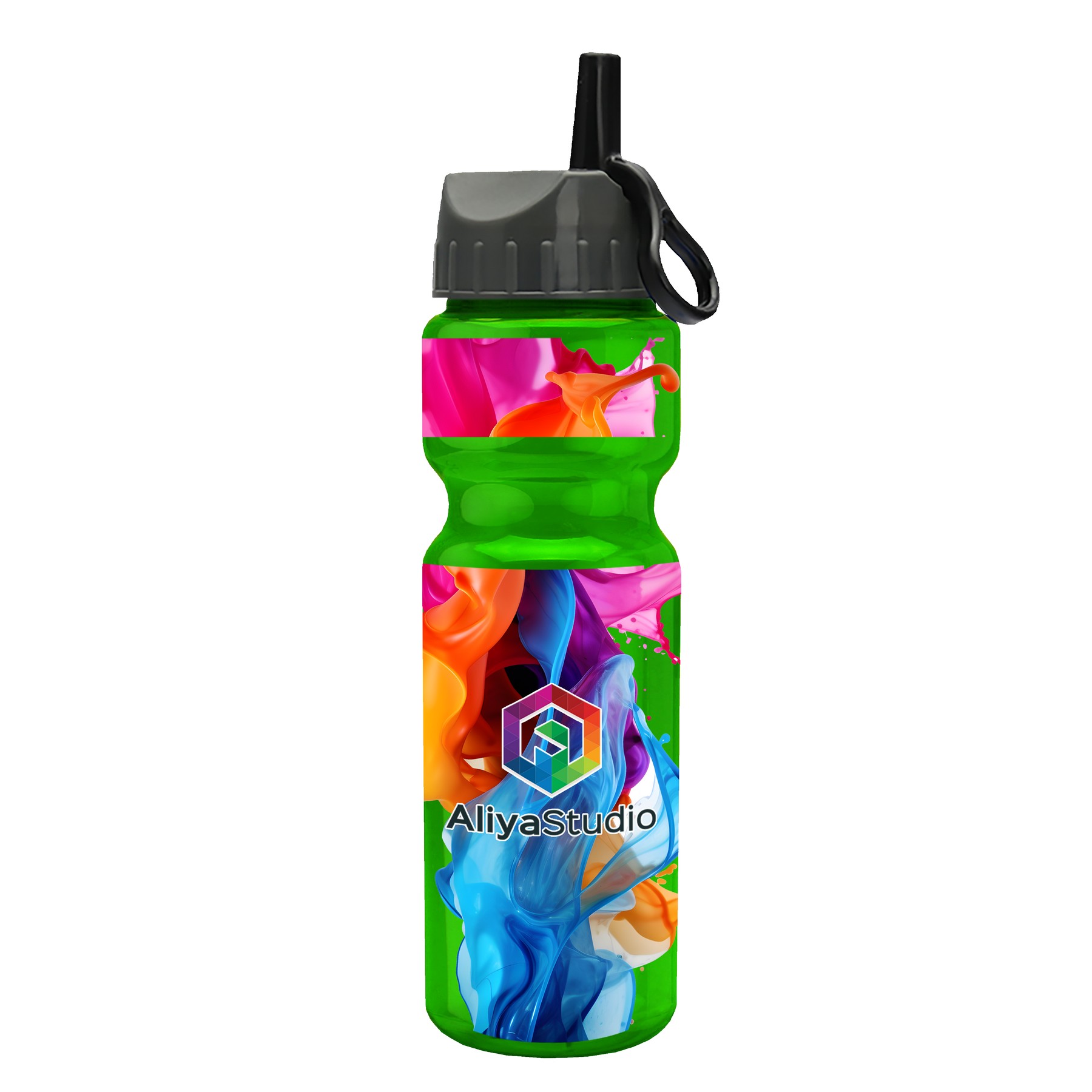 Picture of Garyline® Champ Bottle with Ring-Straw Lid - 28 oz.