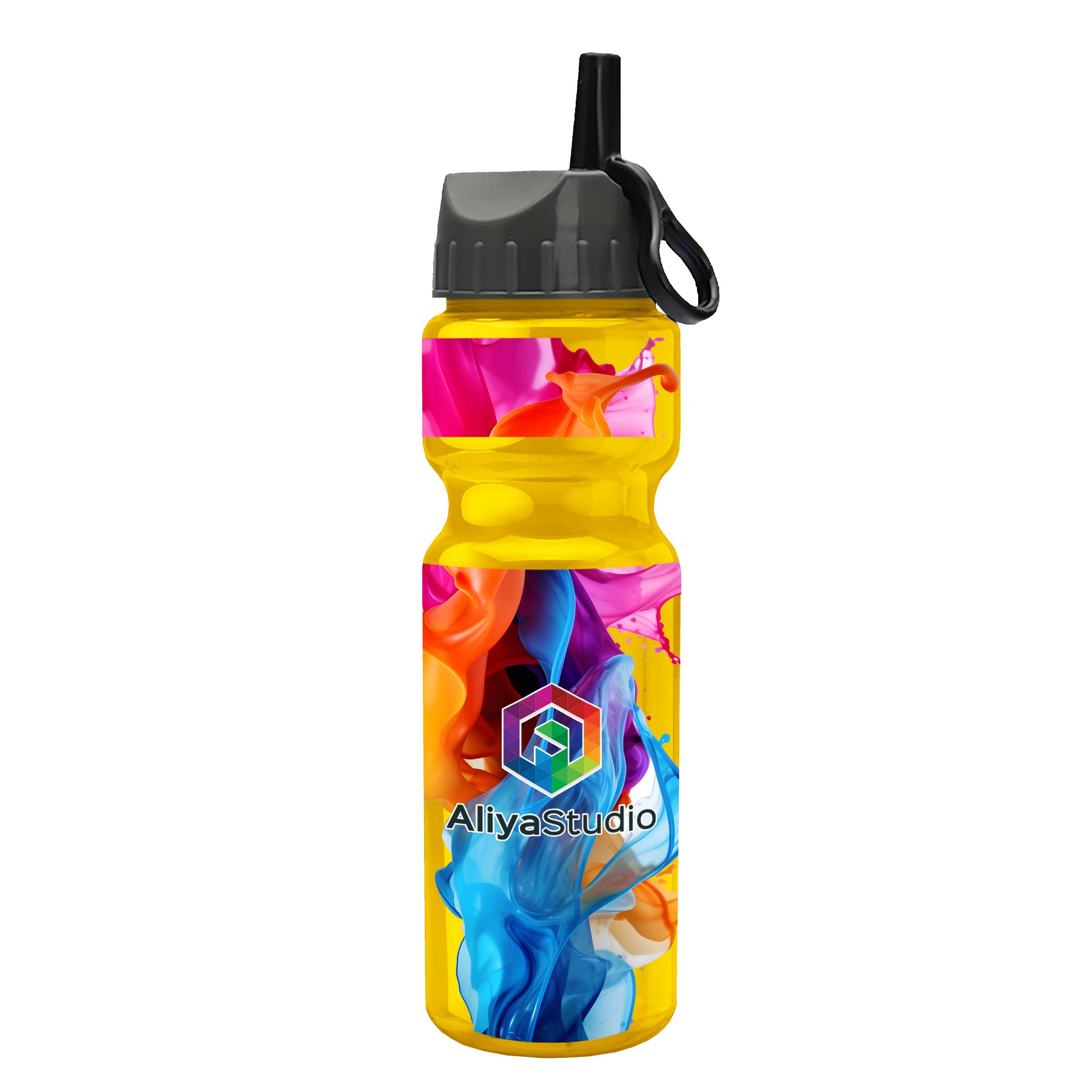 Picture of Garyline® Champ Bottle with Ring-Straw Lid - 28 oz.