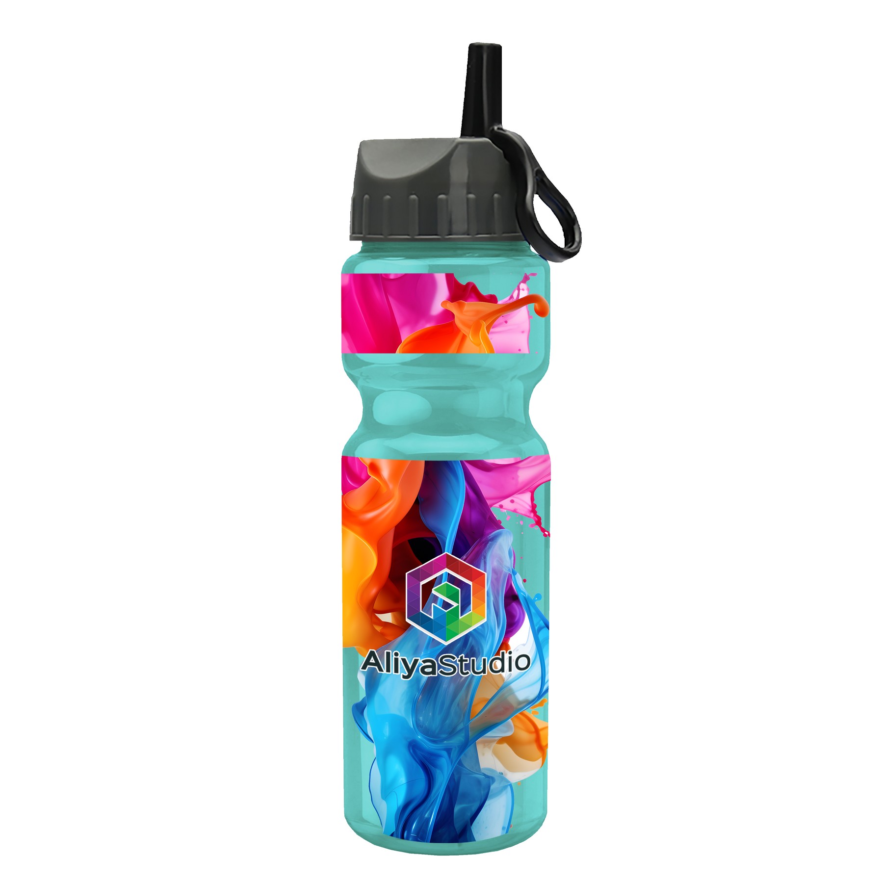 Picture of Garyline® Champ Bottle with Ring-Straw Lid - 28 oz.