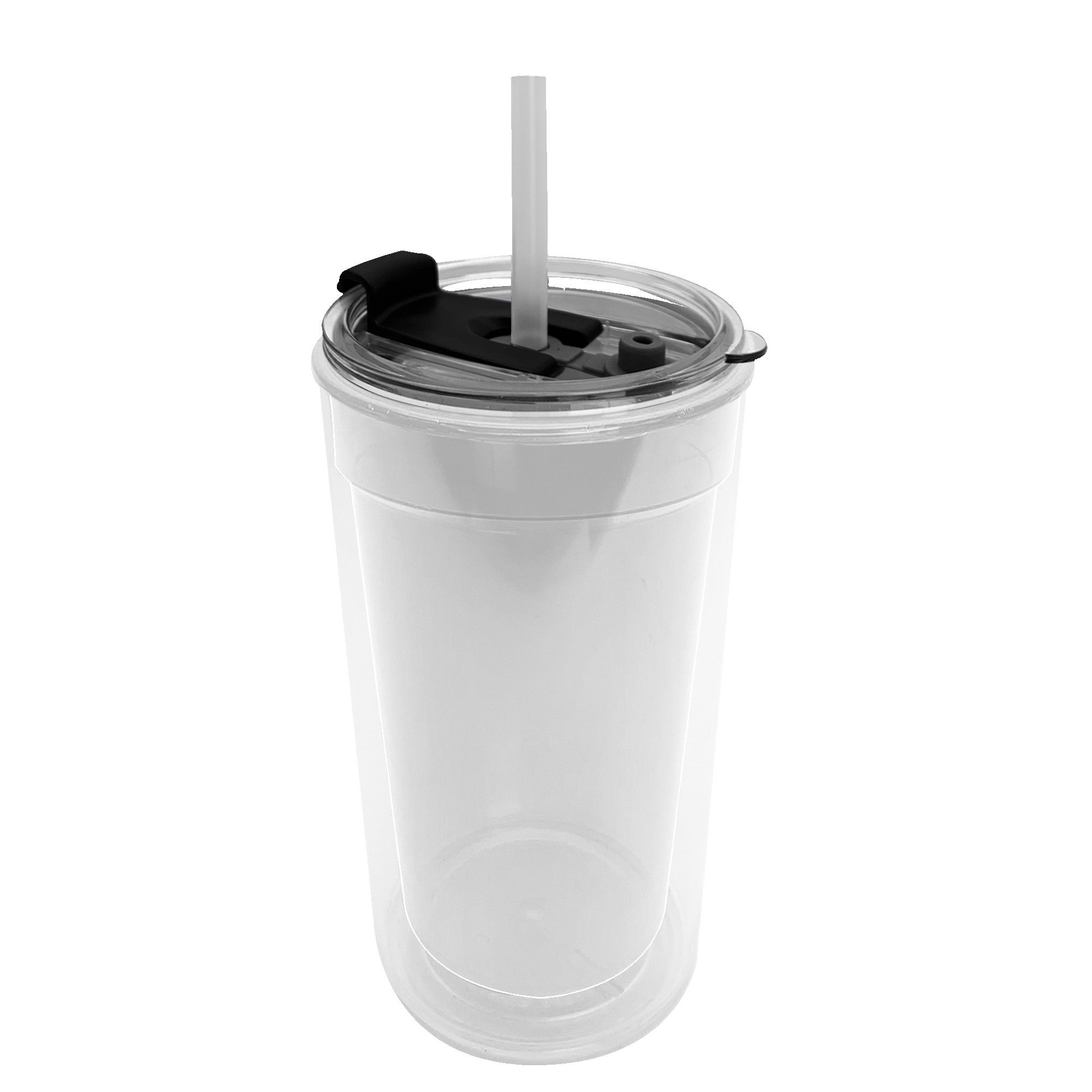 Picture of Sentinel - 14 oz. Transparent Tumbler With 2-in-1 Flip and Straw hole lid (Straw included)